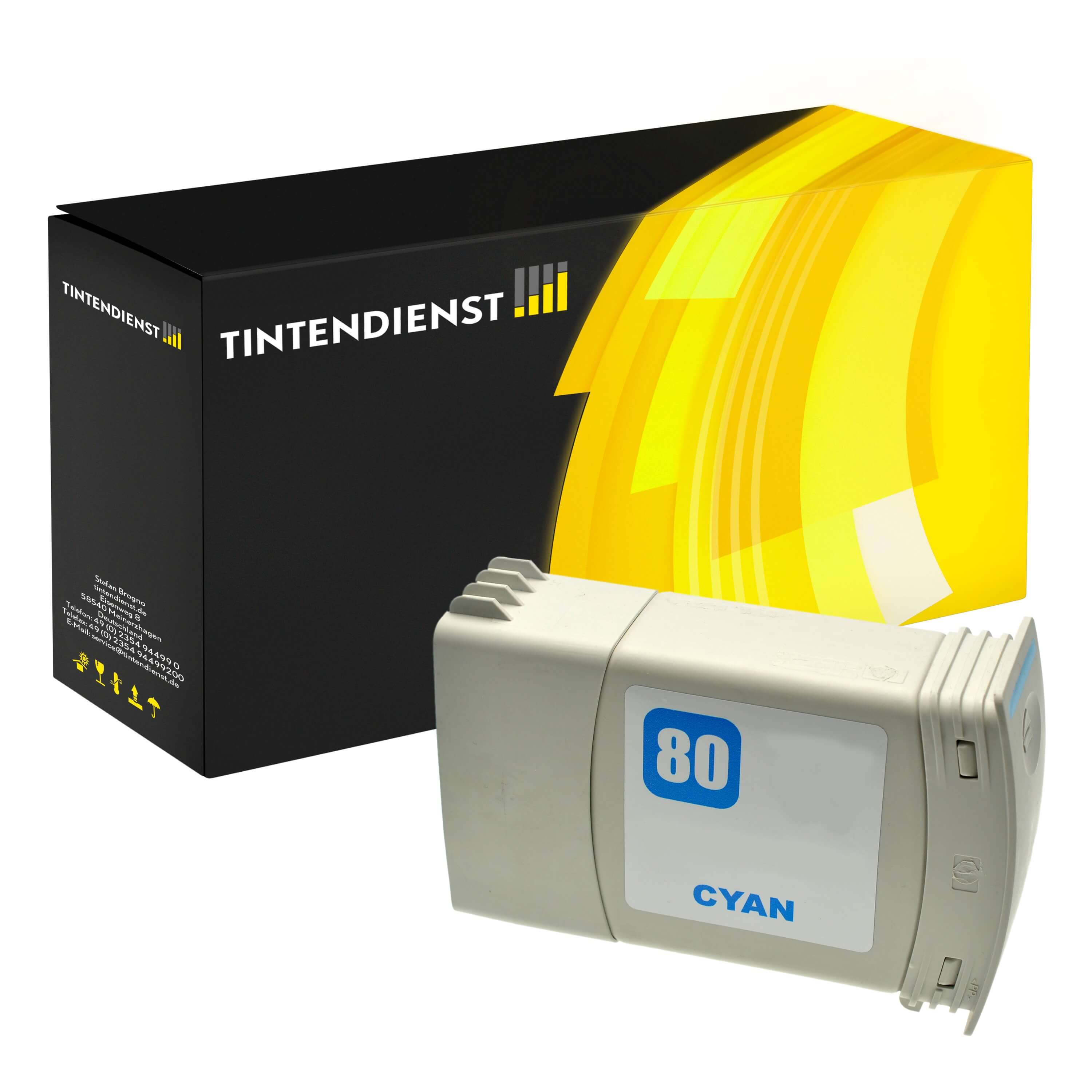 Druckerpatrone kompatibel für HP DesignJet 1055 CM (C4846A / 80) Cyan