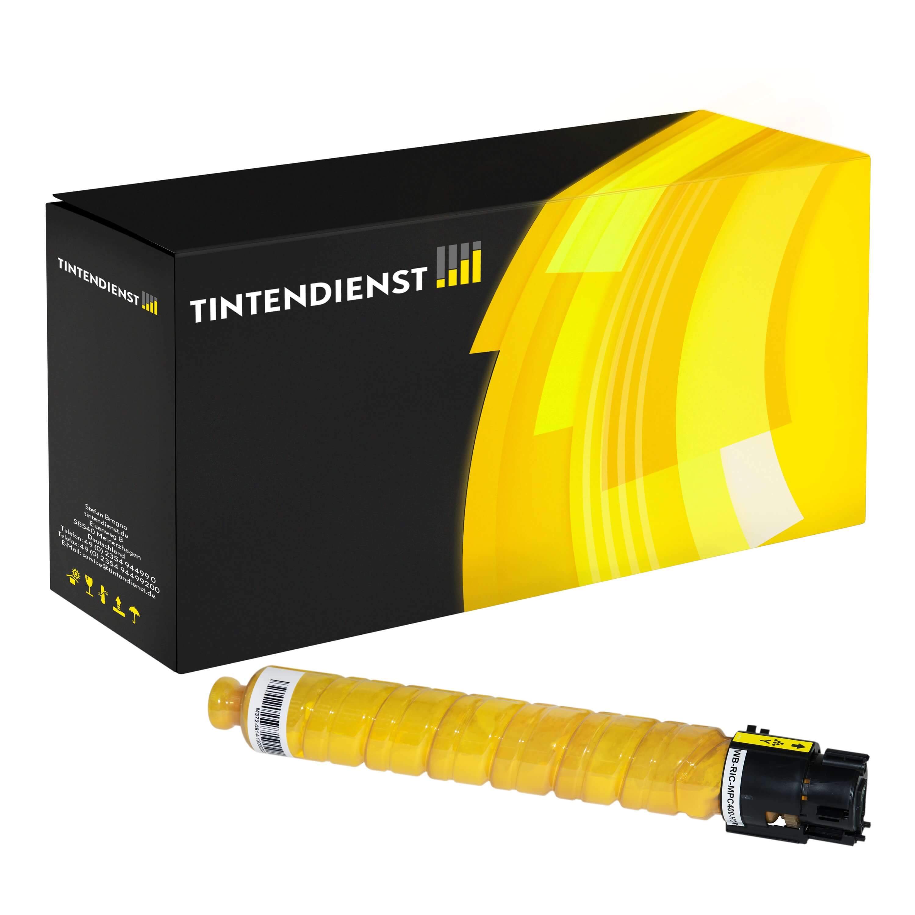 Toner kompatibel für Ricoh Aficio MP C 300 (842041 / MPC400Y) Gelb