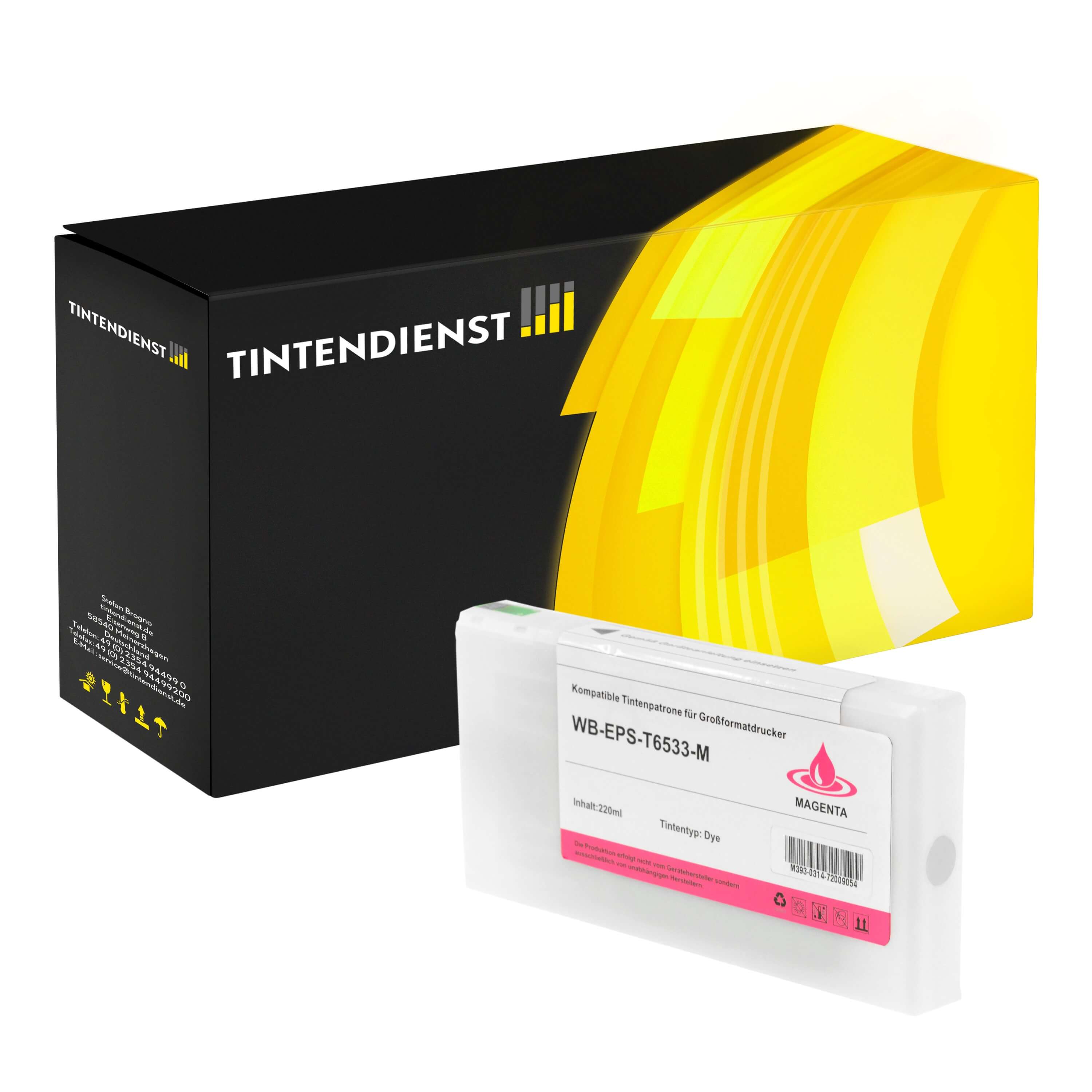 Druckerpatrone kompatibel für Epson Stylus Pro 4900 SpectroProofer UV (C13T653300 / T6533) Magenta