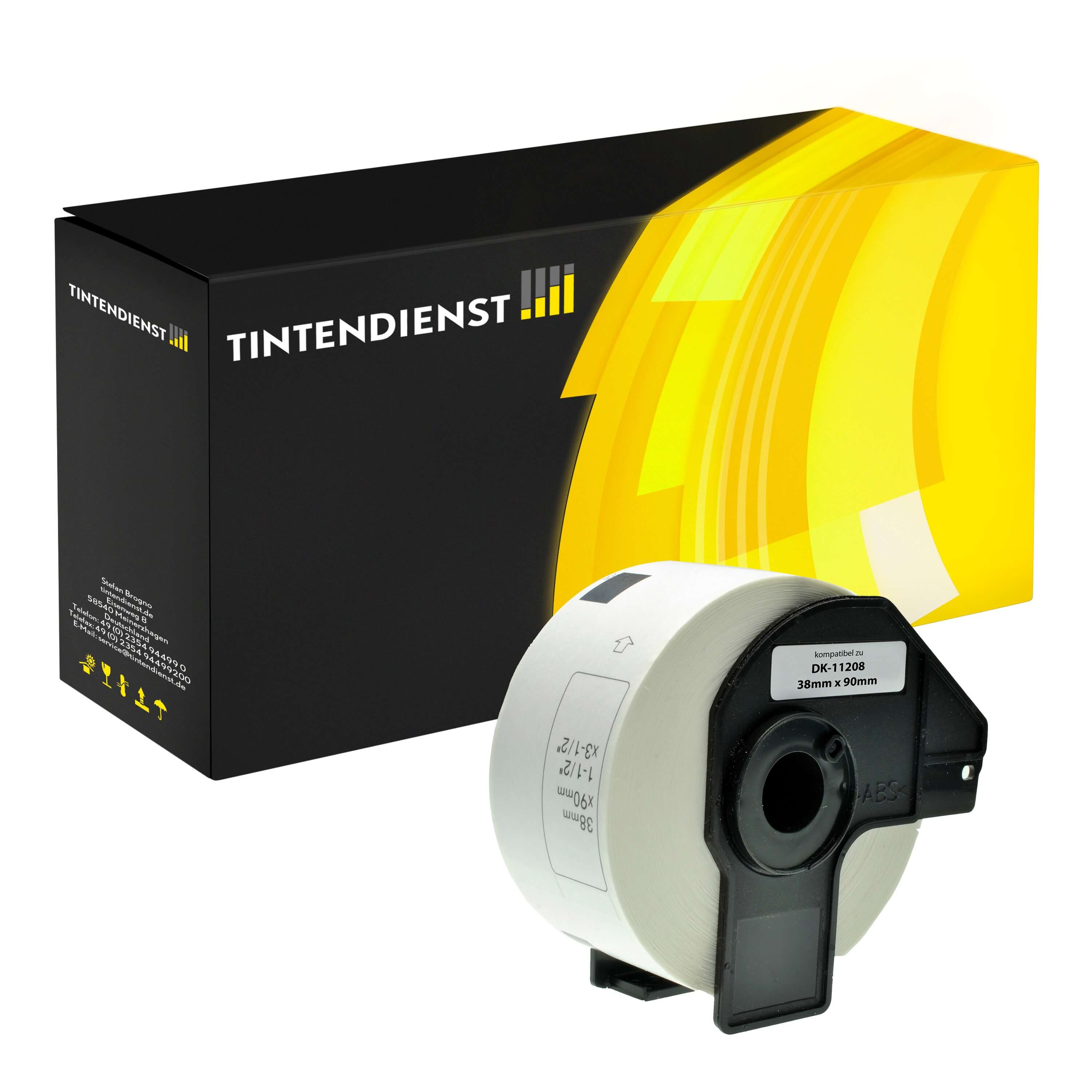 Adressetiketten (groß) kompatibel für Brother P-Touch QL 560 Series (DK-11208) Weiss 90mm/38mm (400 Stück)