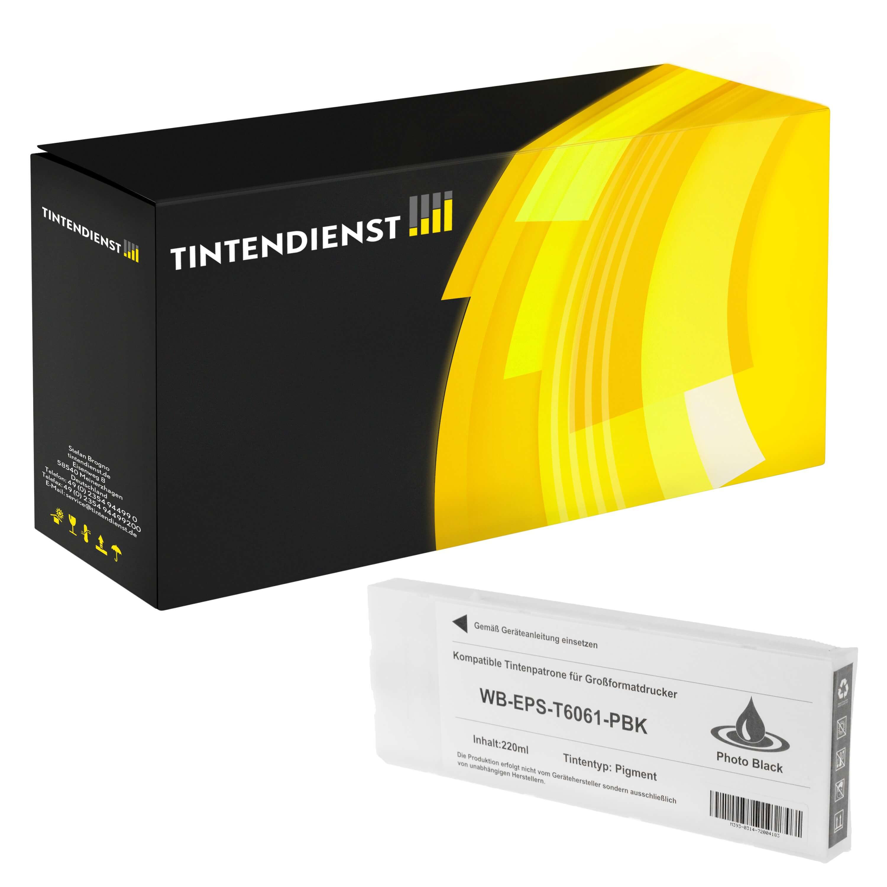 Druckerpatrone kompatibel für Epson Stylus Pro 4880 (C13T606100 / T6061) Photo Schwarz