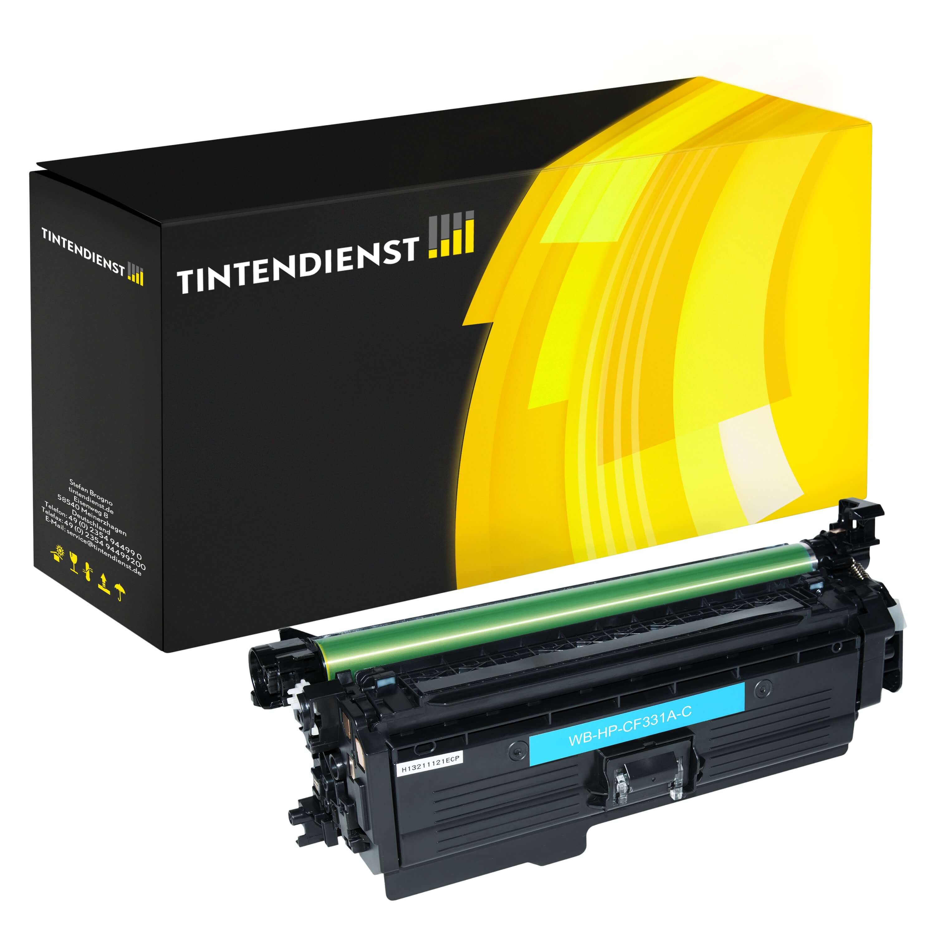 Toner kompatibel für HP Color LaserJet Enterprise M 651 xhm (CF331A / 654A) Cyan