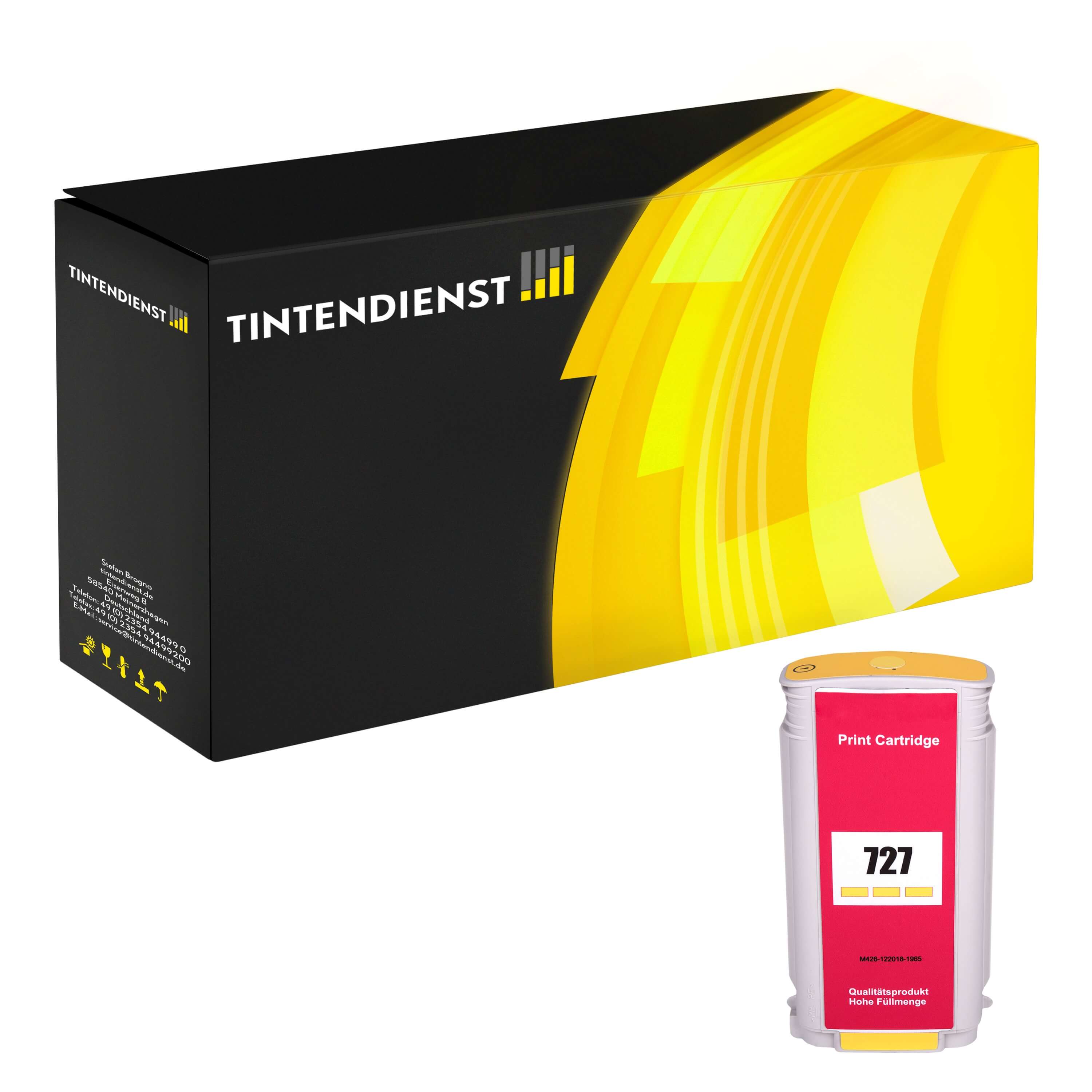 Druckerpatrone kompatibel für HP DesignJet T 920 ePrinter 36 Inch (B3P21A / 727) Gelb