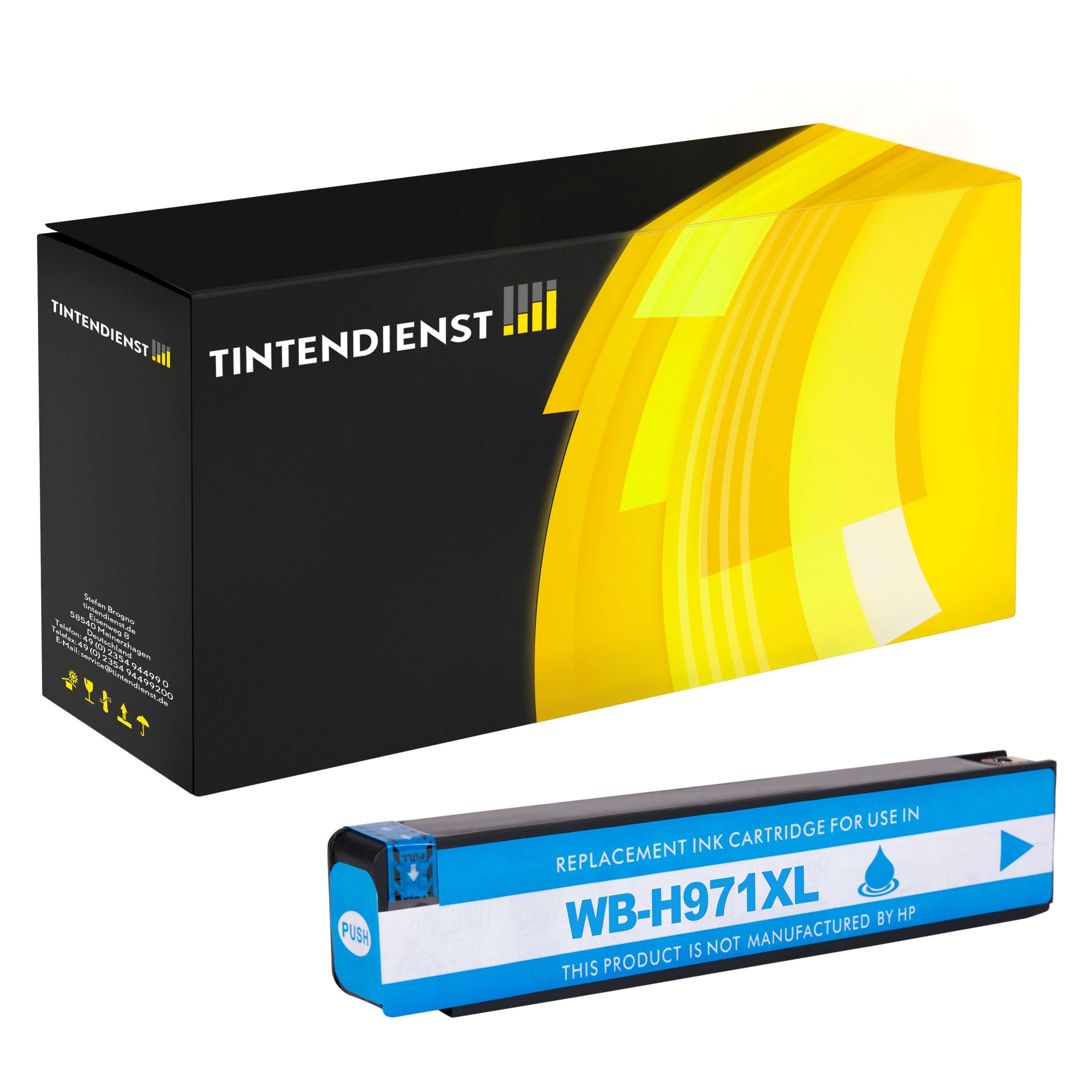 Druckerpatrone kompatibel für HP OfficeJet Pro X 470 Series (CN626AE / 971XL) Cyan