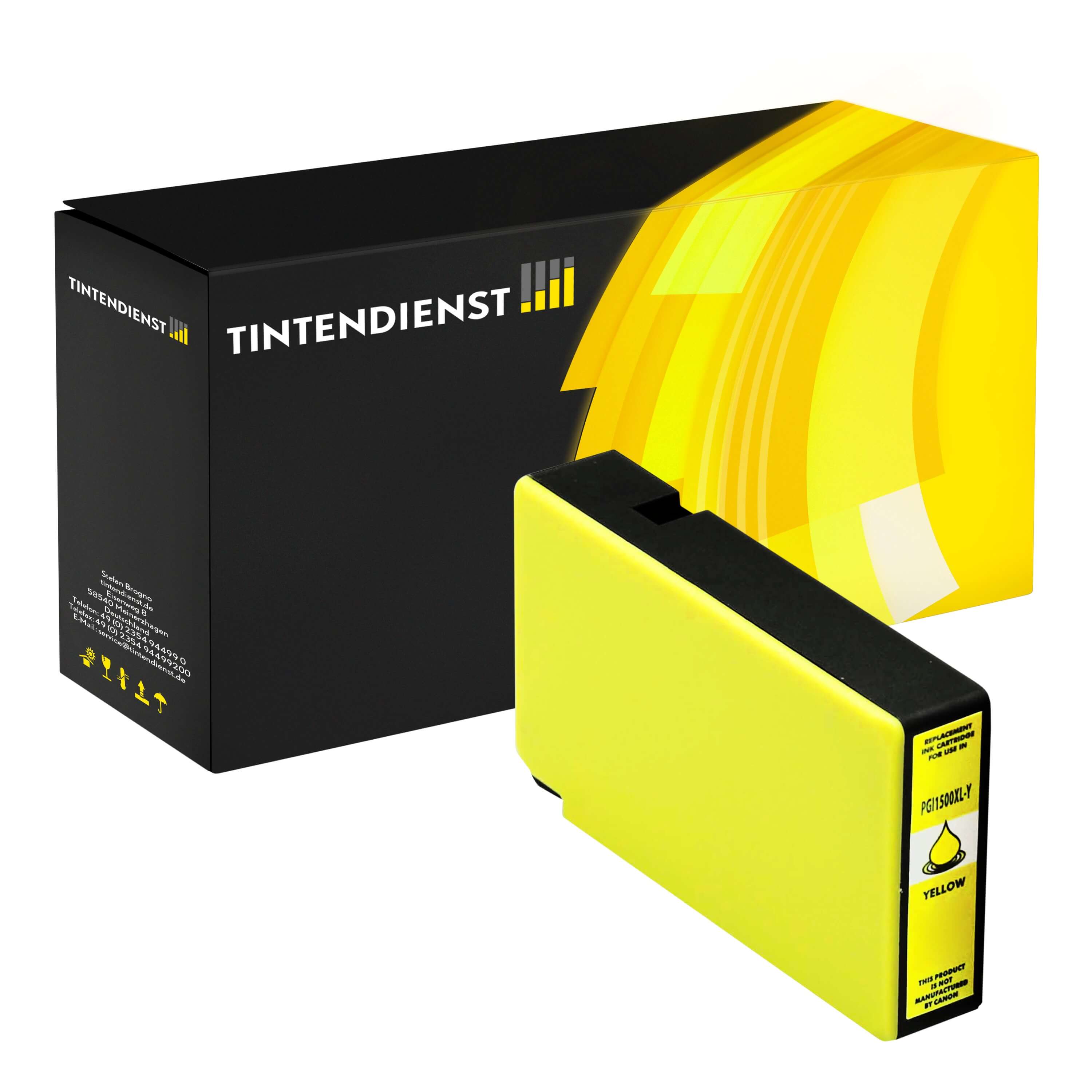 Druckerpatrone kompatibel für Canon Maxify MB 2150 (9195B001 / PGI-1500XLY) Gelb