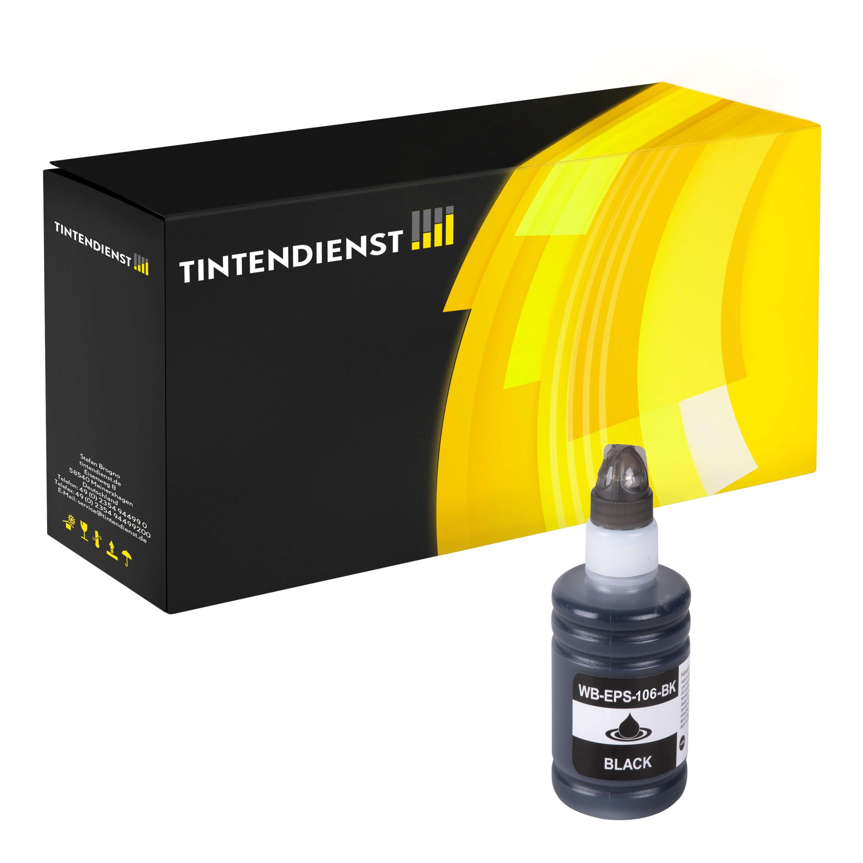 Tintentank kompatibel für Epson EcoTank ET-7750 (C13T00R140 / 106) Photo Schwarz