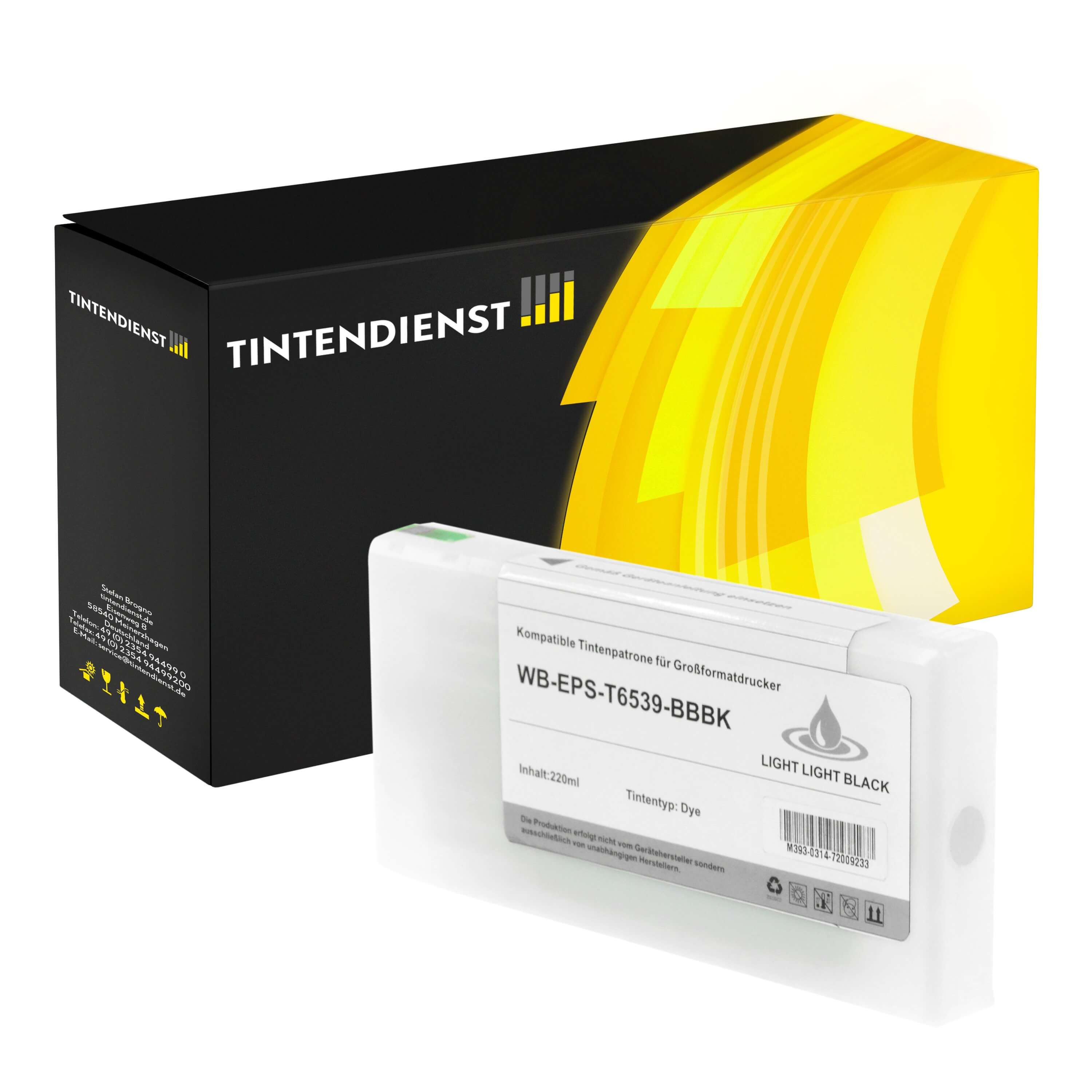 Druckerpatrone kompatibel für Epson Stylus Pro 4900 SpectroProofer Designer Edition (C13T653900 / T6539) Schwarz Hell Hell