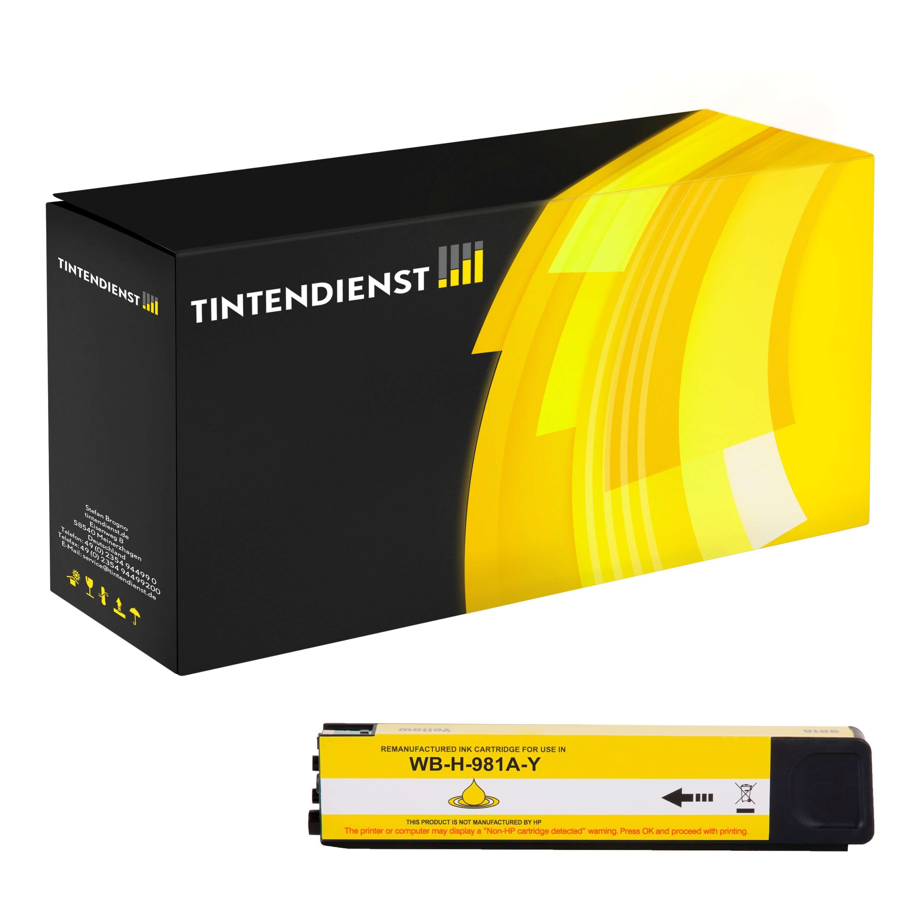 Druckerpatrone kompatibel für HP PageWide Enterprise Color Flow MFP 586 f (J3M70A / 981A) Gelb