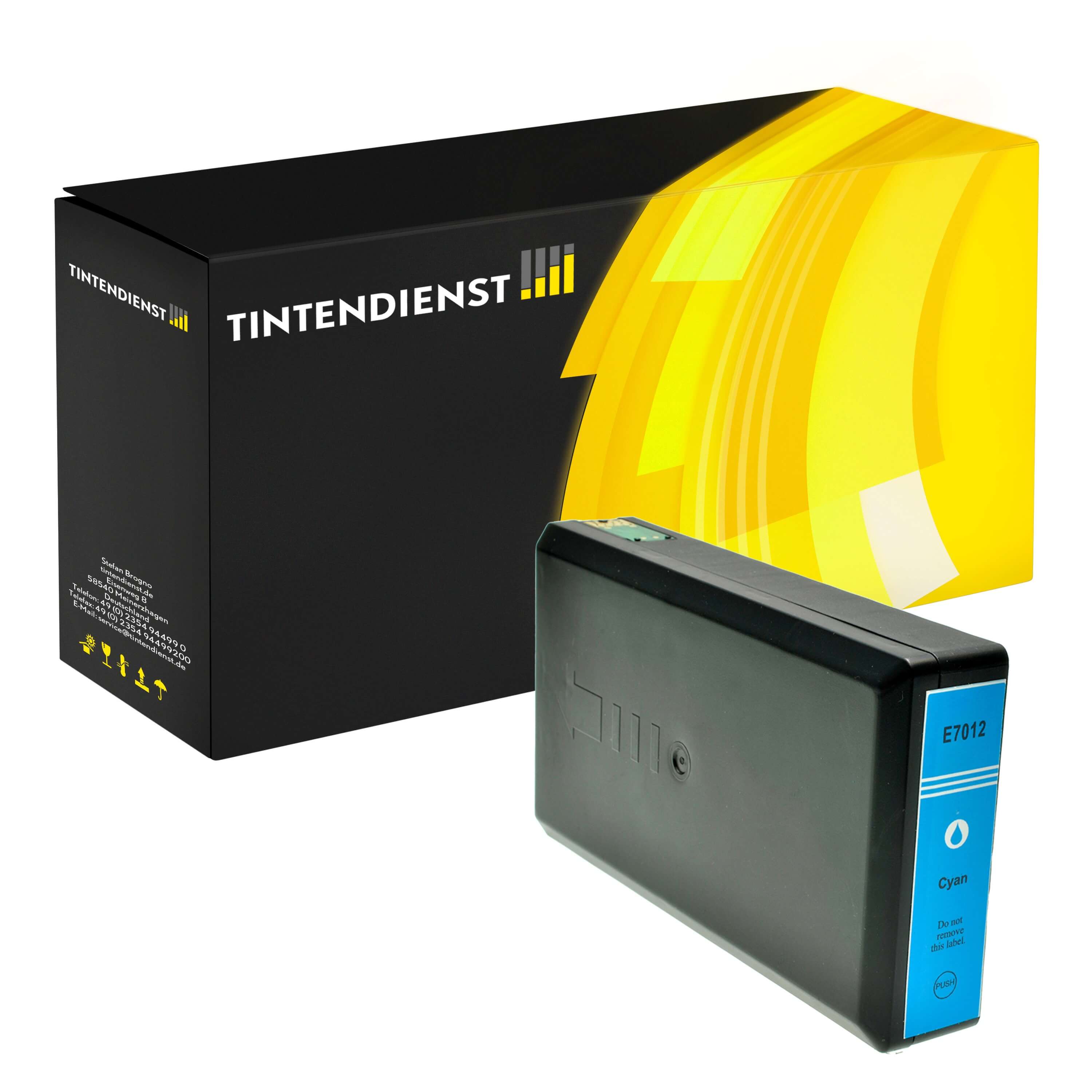 Druckerpatrone kompatibel für Epson Workforce Pro WP-4015 DN (C13T70324010 / T7032) Cyan