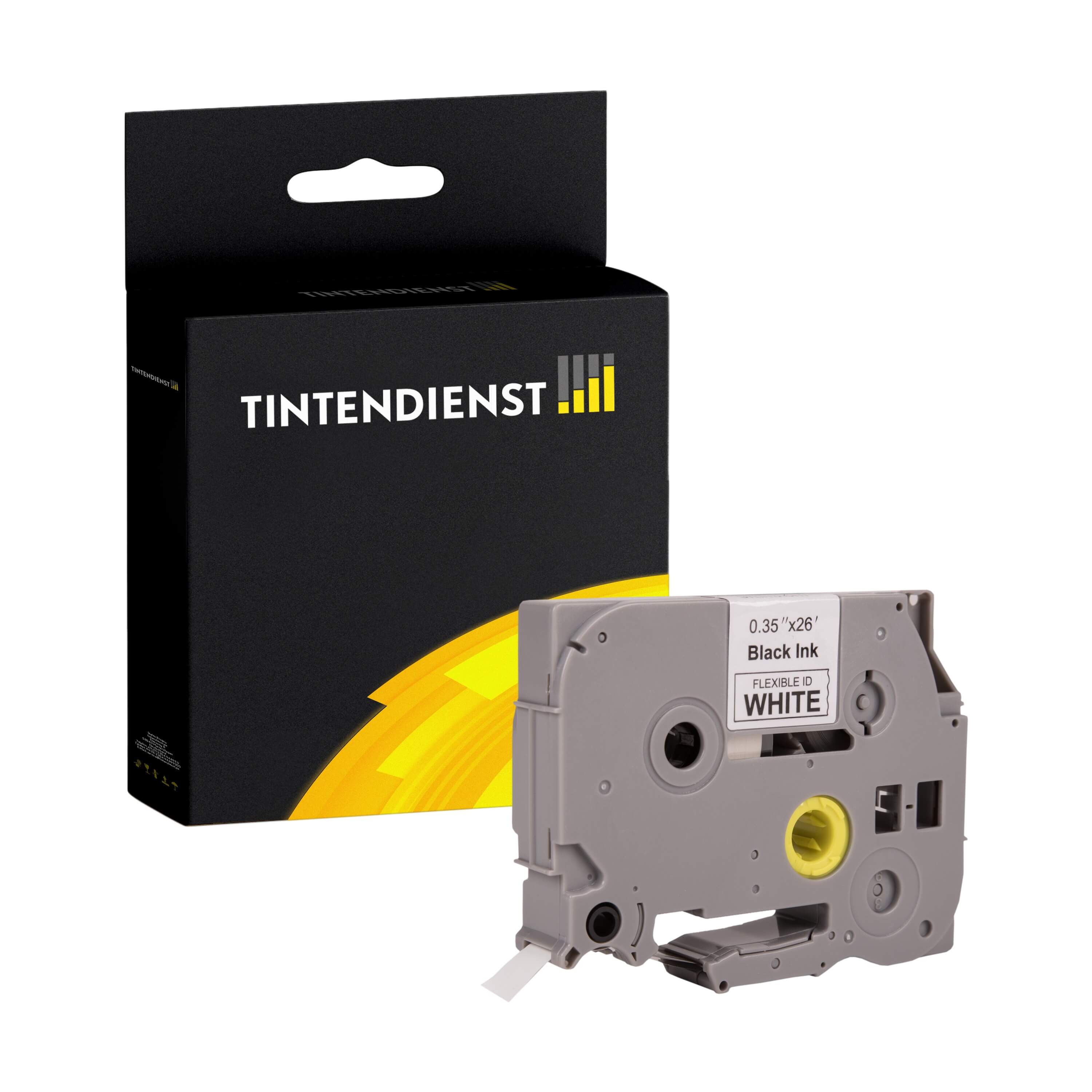 Schriftband kompatibel für Brother P-Touch 900 (TZE-FX221) 9mm/8m Schwarz auf Weiss