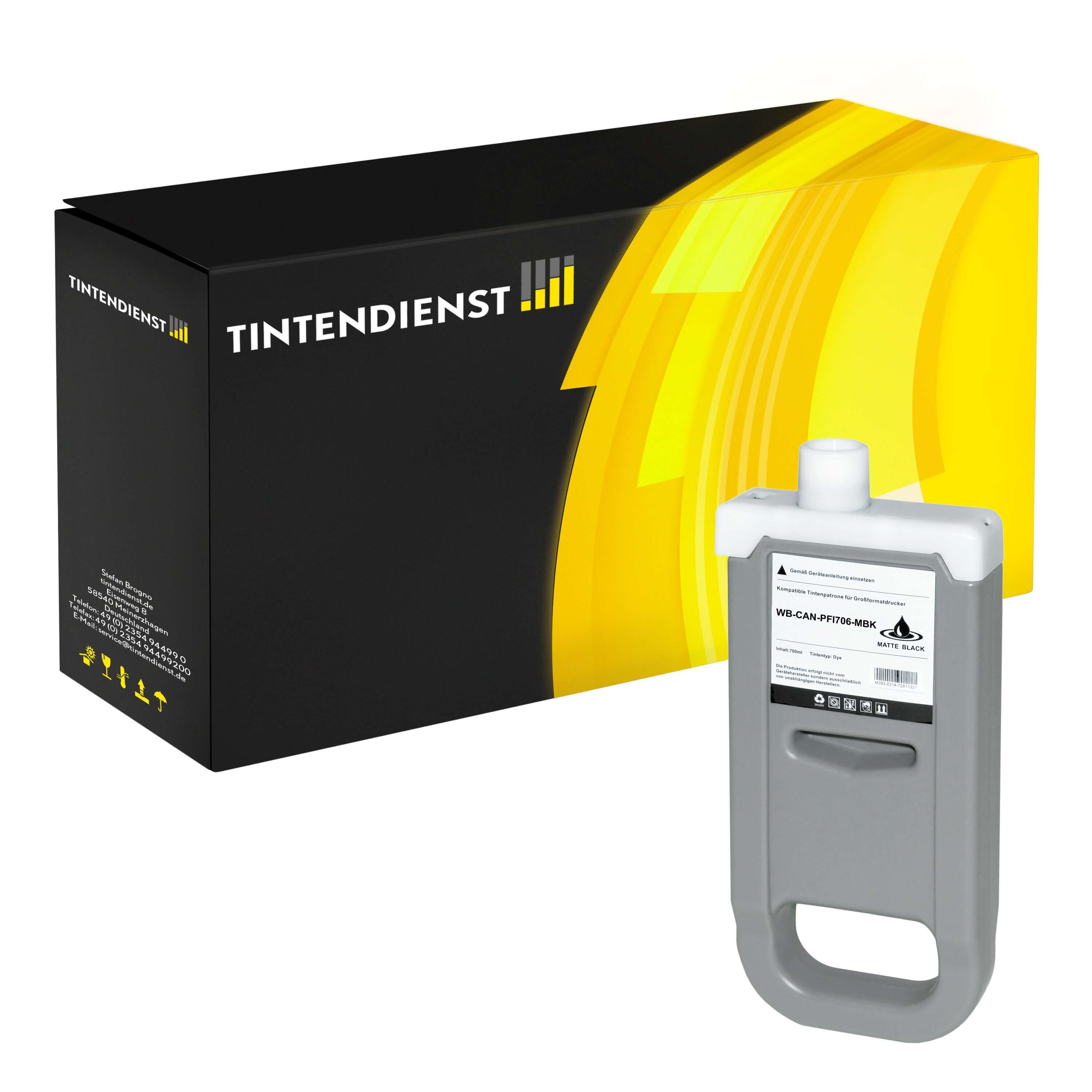 Druckerpatrone kompatibel für Canon imagePROGRAF IPF 8400 SE (6680B001 / PFI-706MBK) Matt Schwarz