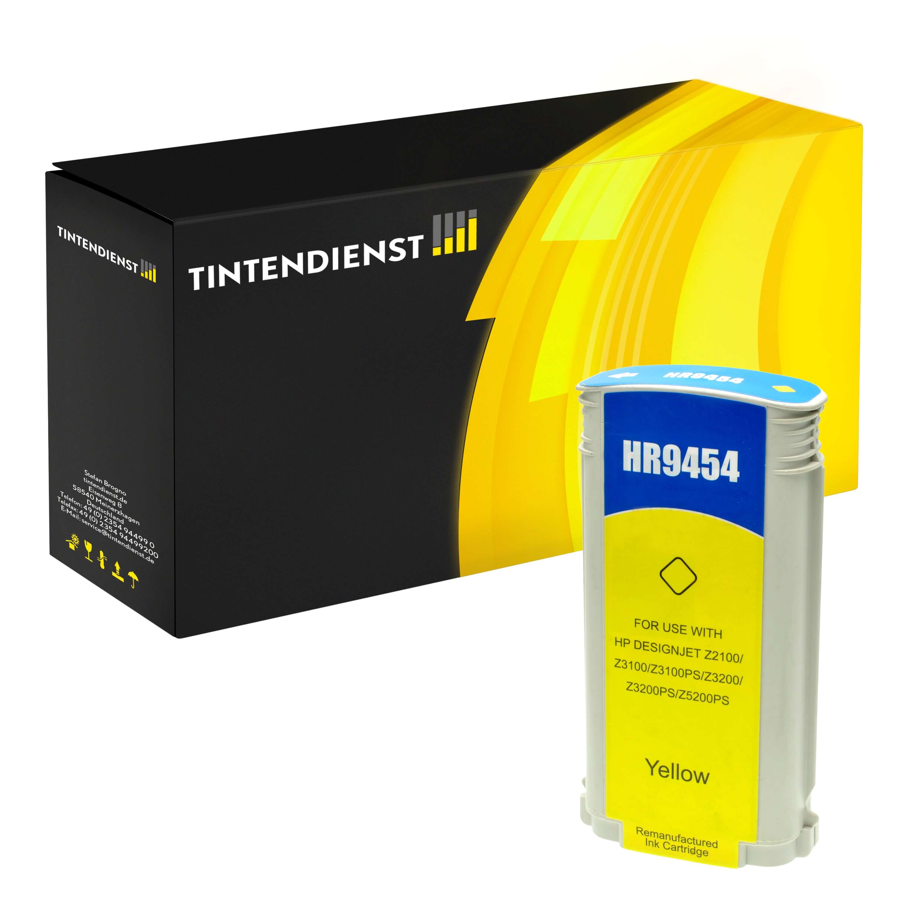 Druckerpatrone kompatibel für HP DesignJet Z 2100 24 Inch (C9454A / 70) Gelb