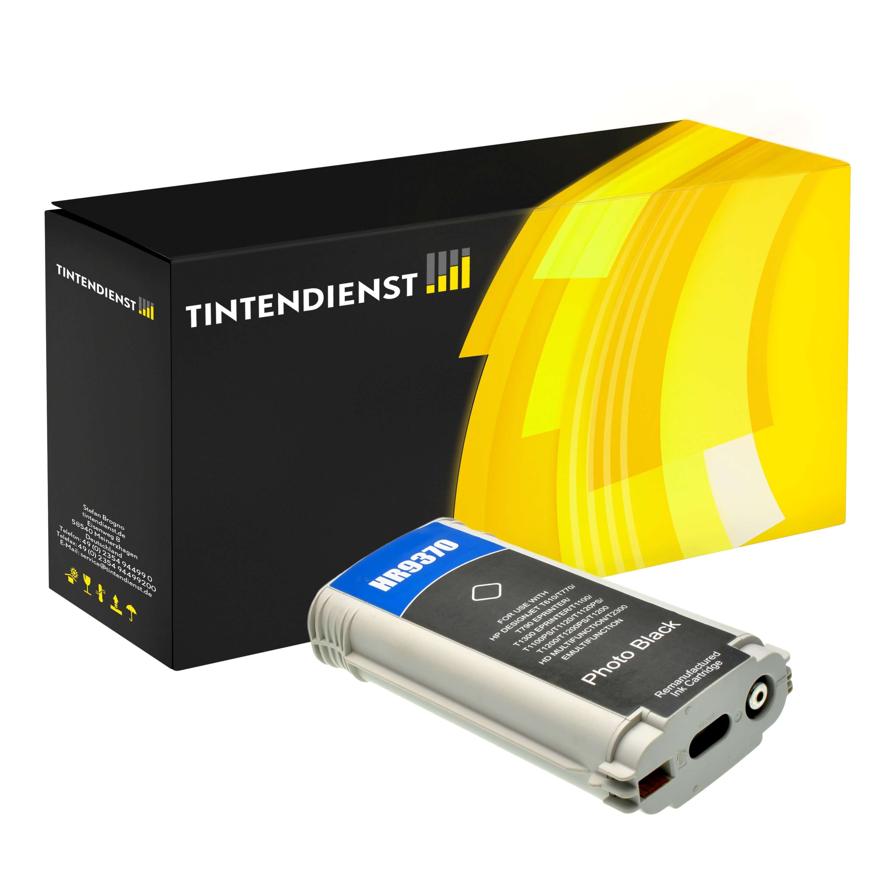 Druckerpatrone kompatibel für HP DesignJet T 1200 HD (C9370A / 72) Photo Schwarz