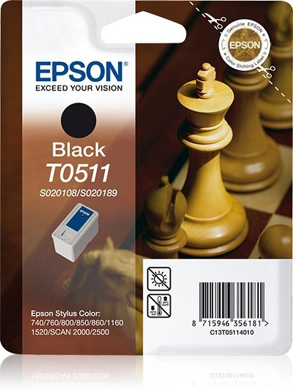 Original Druckerpatrone Epson Stylus Color 860 (C13T05114010 / T0511) Schwarz