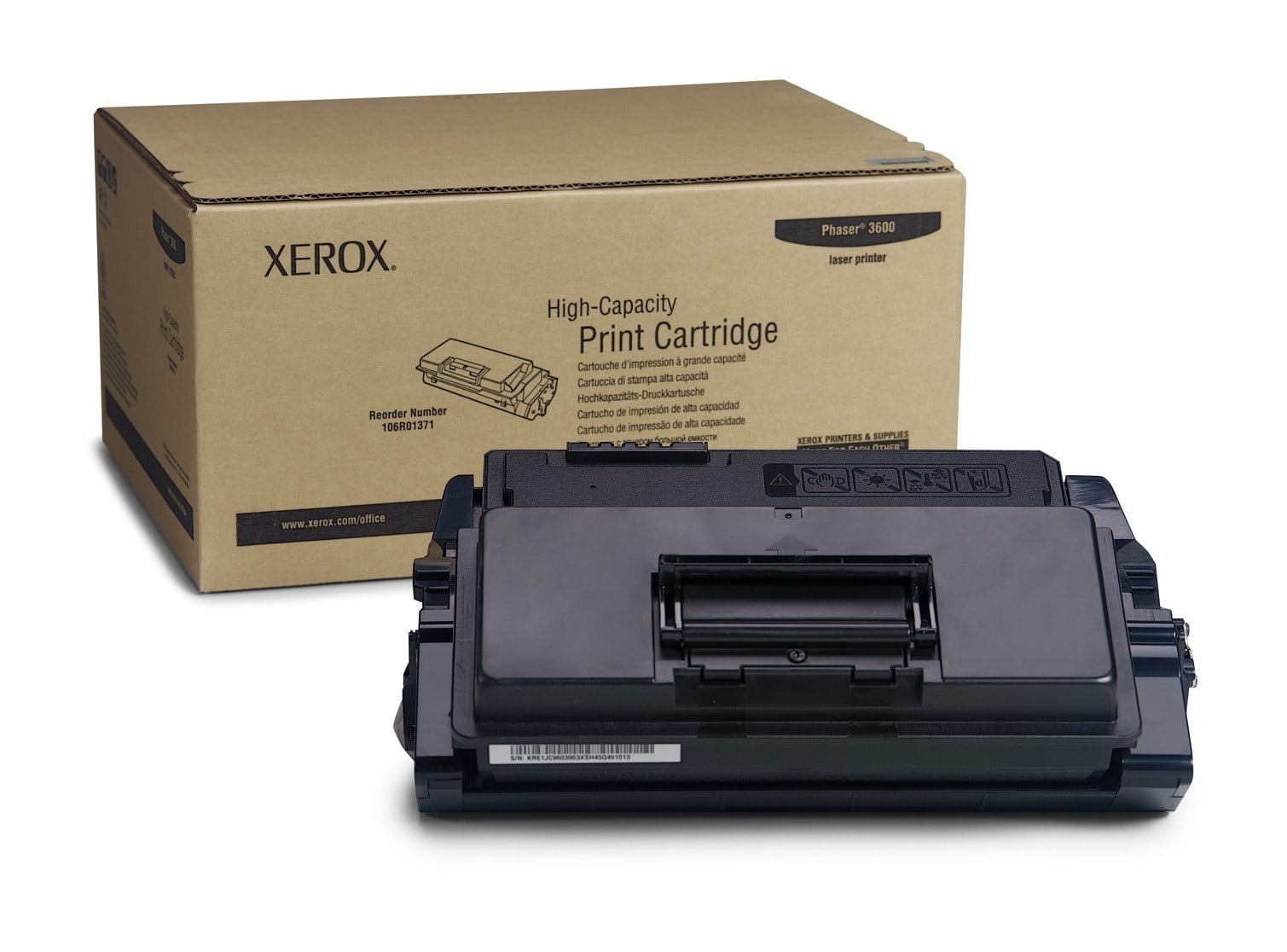 Original Toner Xerox Phaser 3600 EDM (106R01371) Schwarz