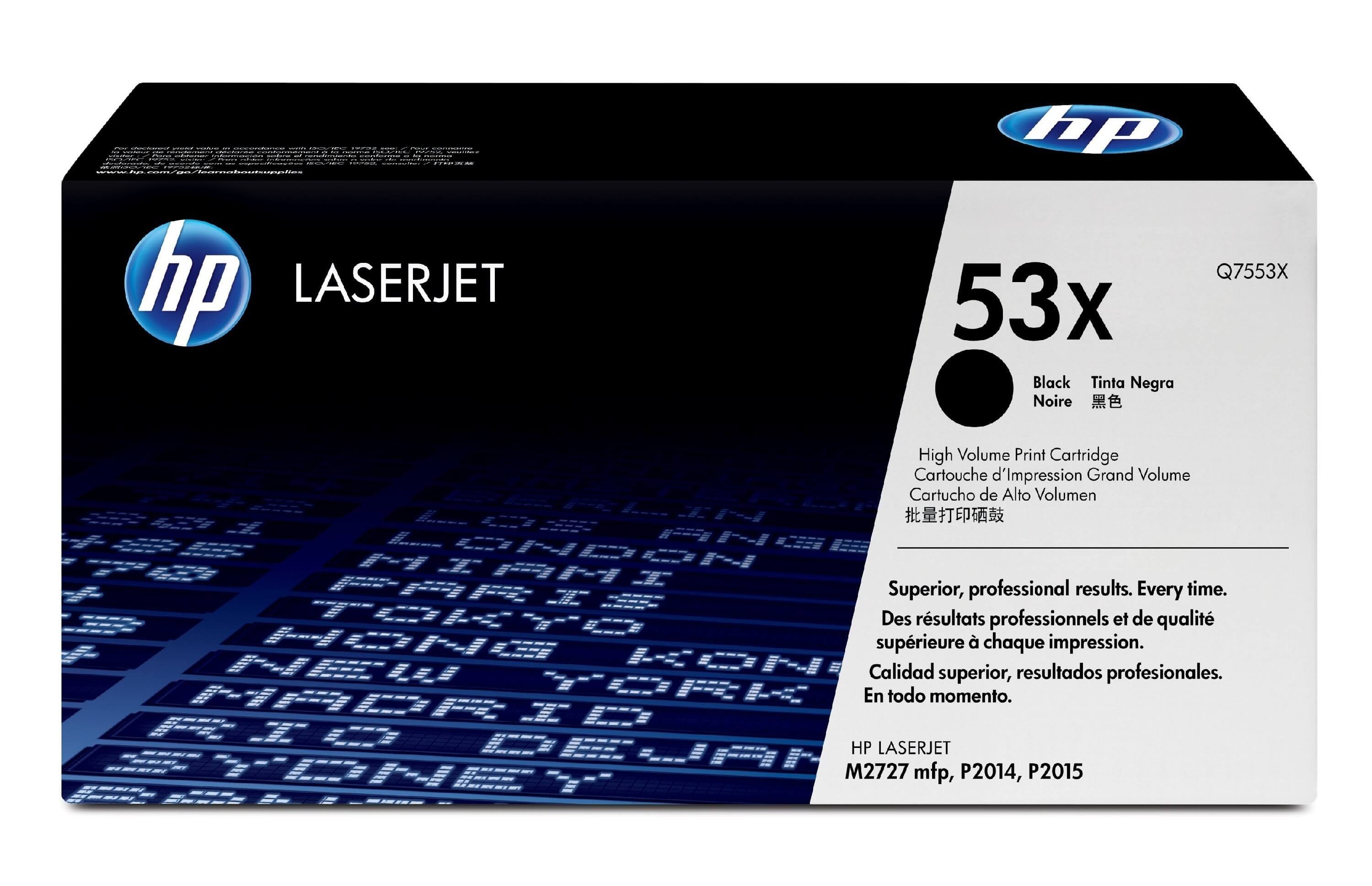 Original Toner HP LaserJet Professional P 2014 (Q7553X / 53X) Schwarz