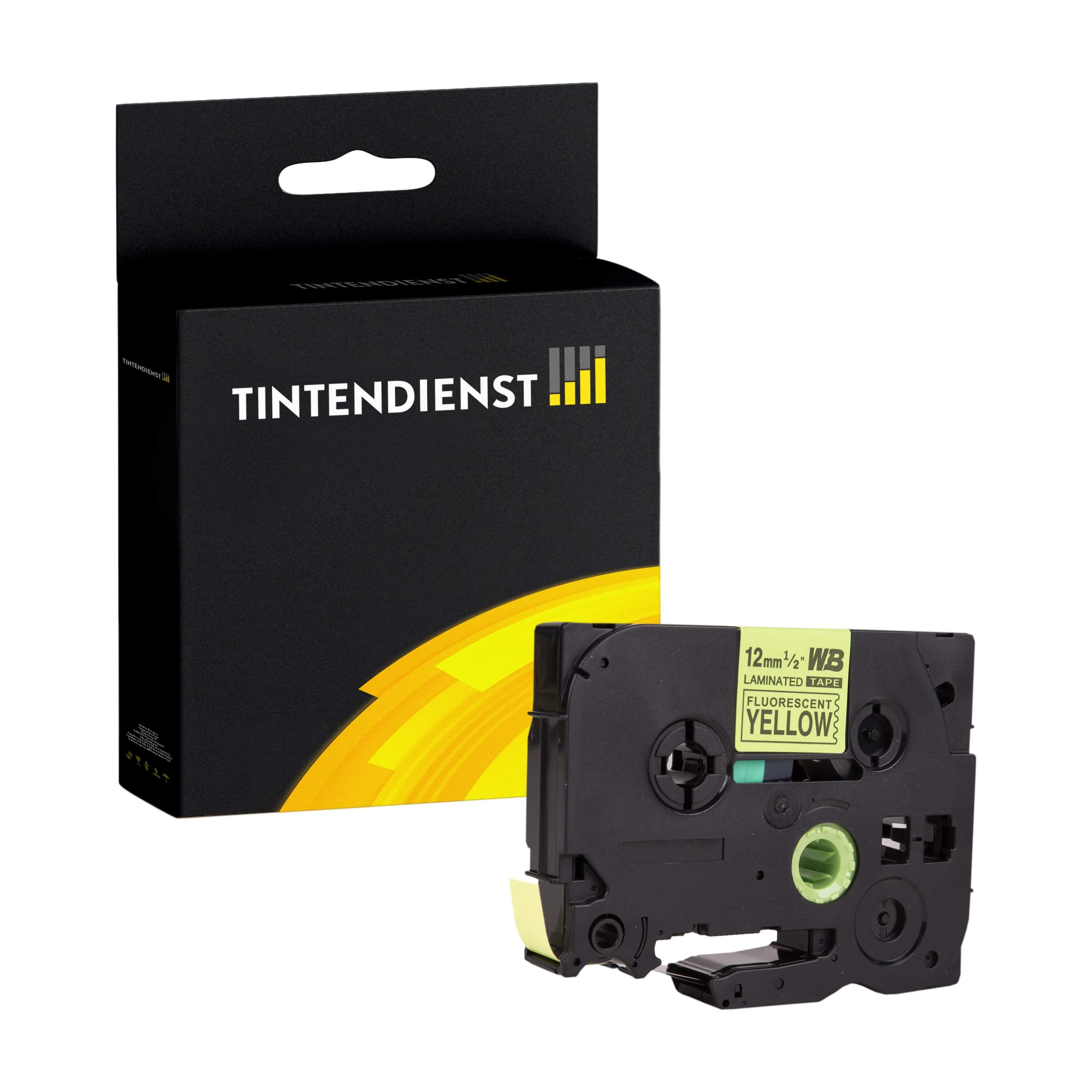 Schriftband kompatibel für Brother P-Touch PT-P 900 Series (TZE-C31) 12mm/8m Schwarz auf Gelb