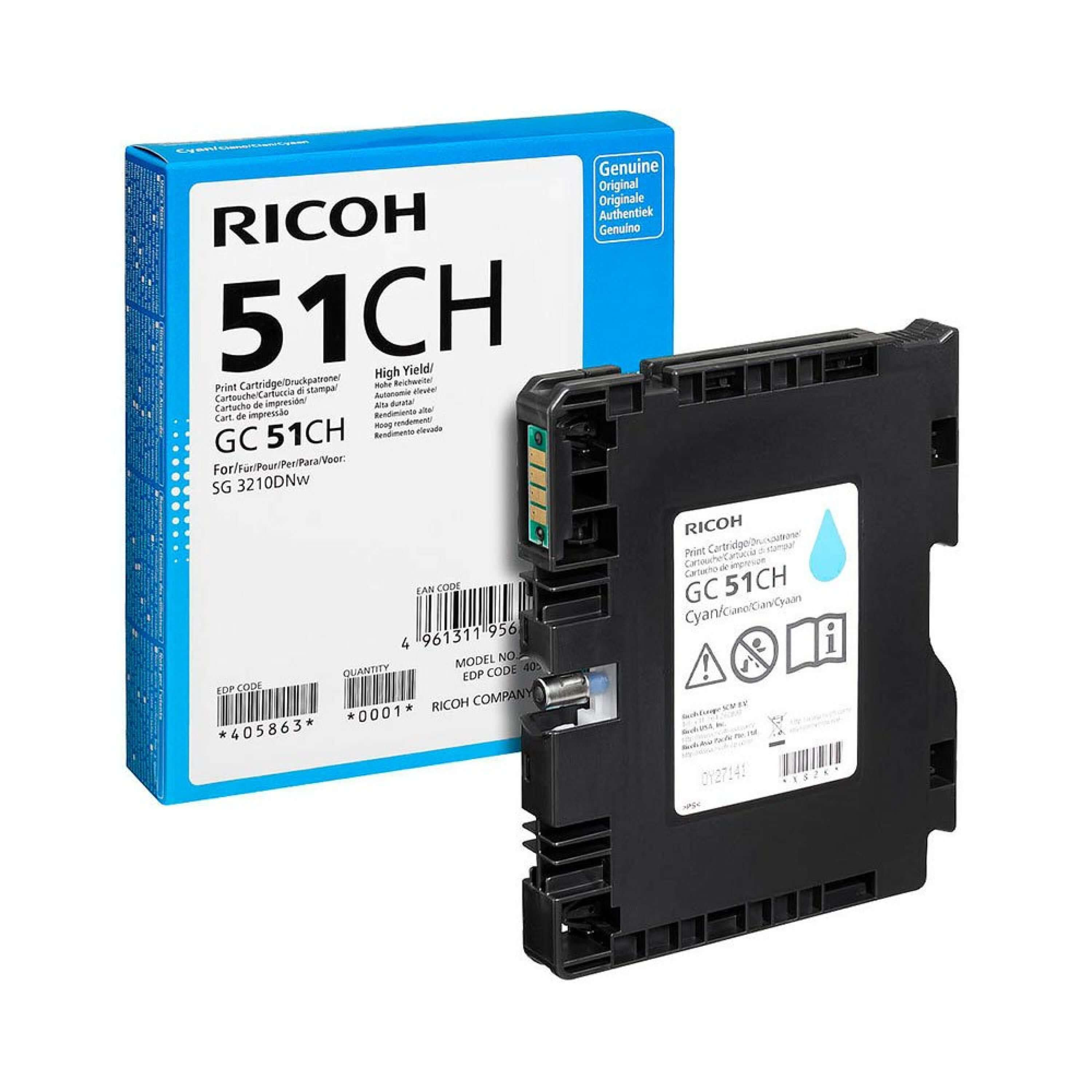 Original Druckerpatrone Ricoh SG 3210 DNw (405863 / GC-51CH) Cyan