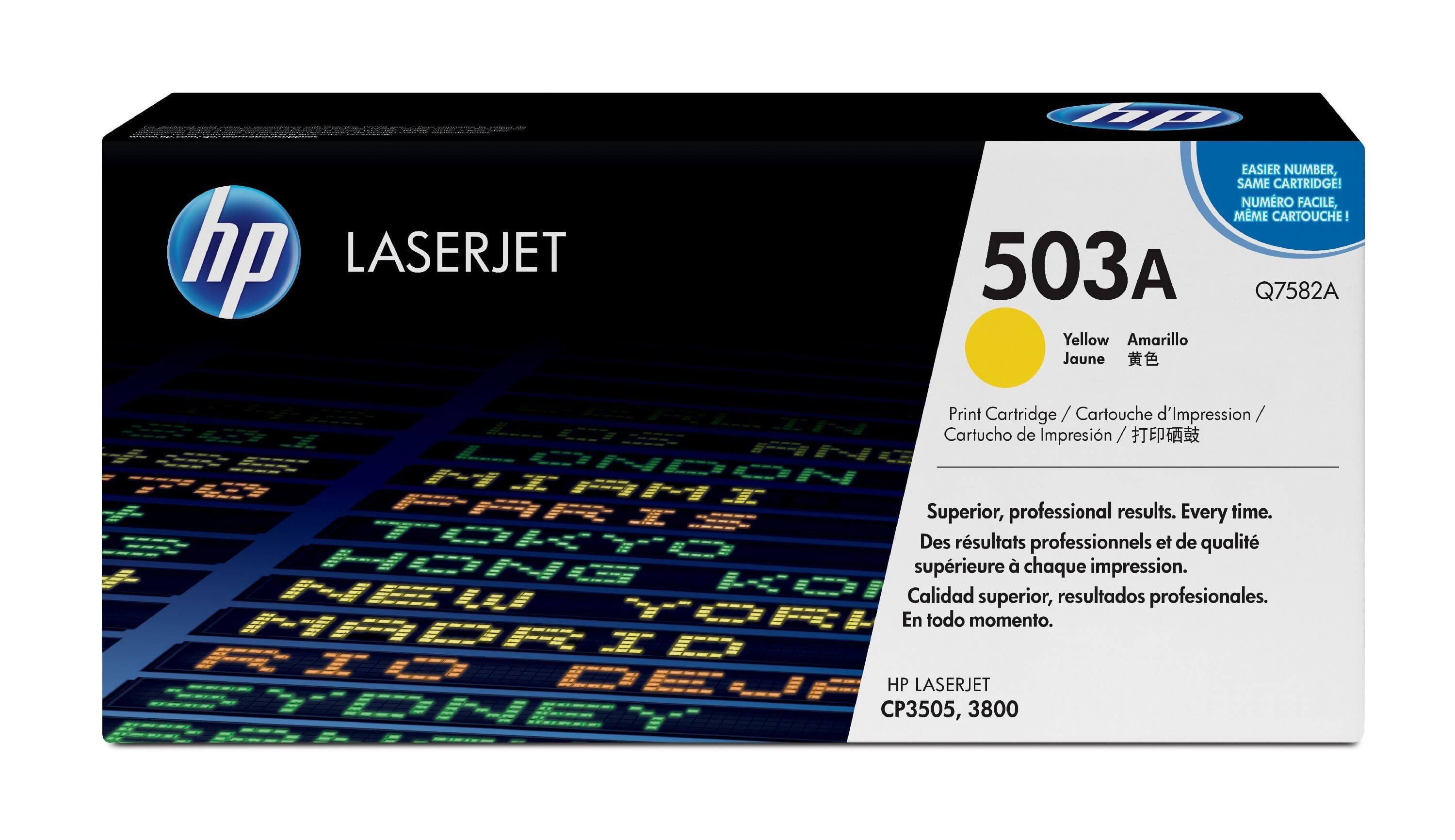 Original Toner HP Color LaserJet CP 3505 DN (Q7582A / 503A) Gelb