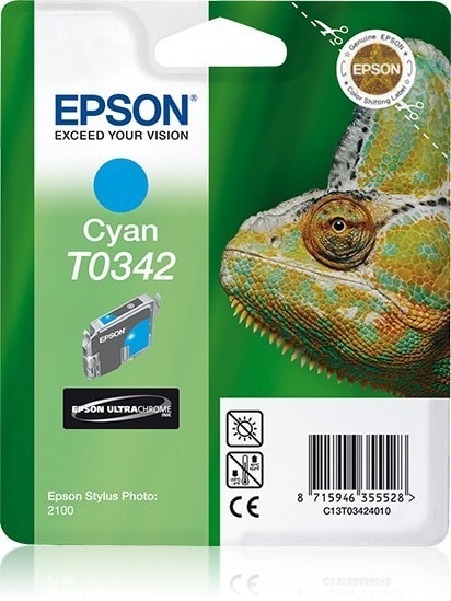 Original Druckerpatrone Epson T0342 / C13T03424010 Cyan