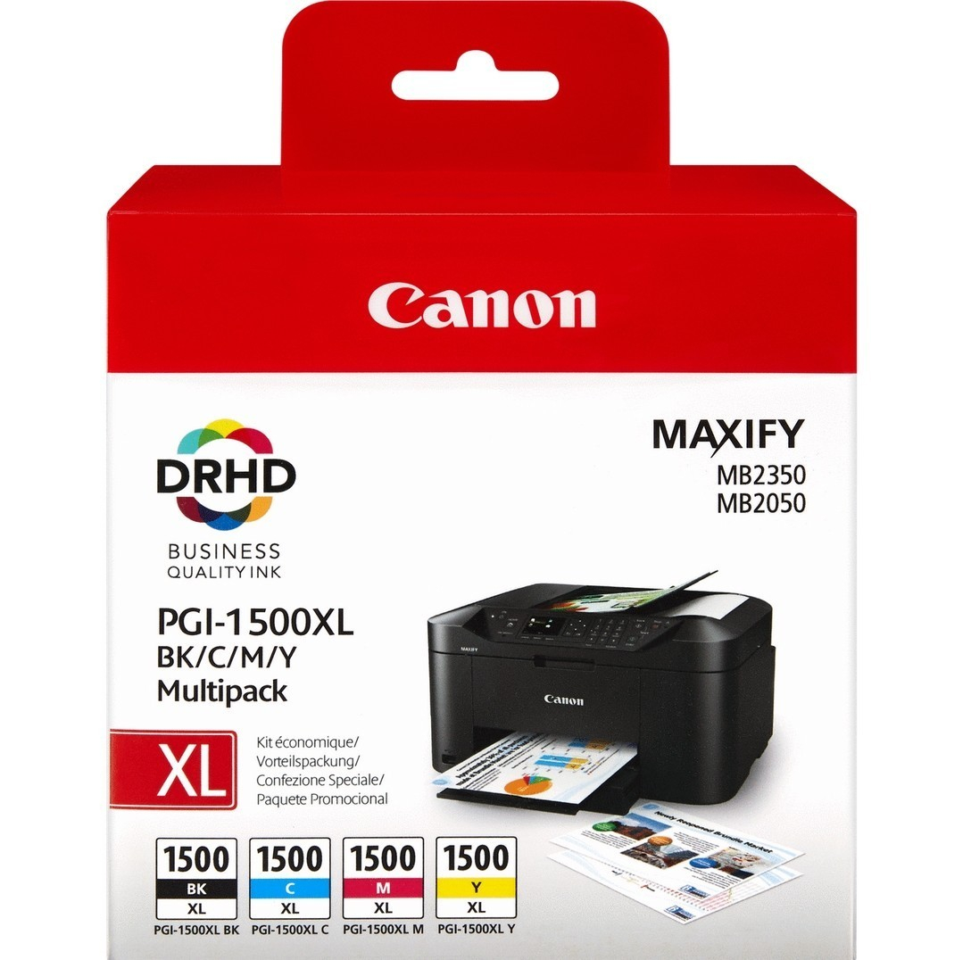 Original Druckerpatrone Canon Maxify MB 2050 (9182B004 / PGI-1500XLCMYBK) Schwarz,Cyan,Magenta,Gelb