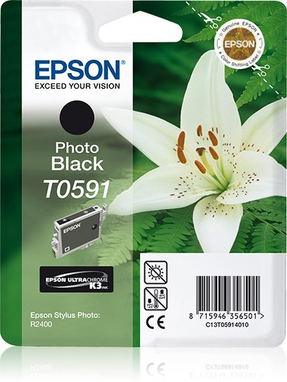 Original Druckerpatrone Epson Stylus Photo R 2400 (C13T05914010 / T0591) Photo Schwarz