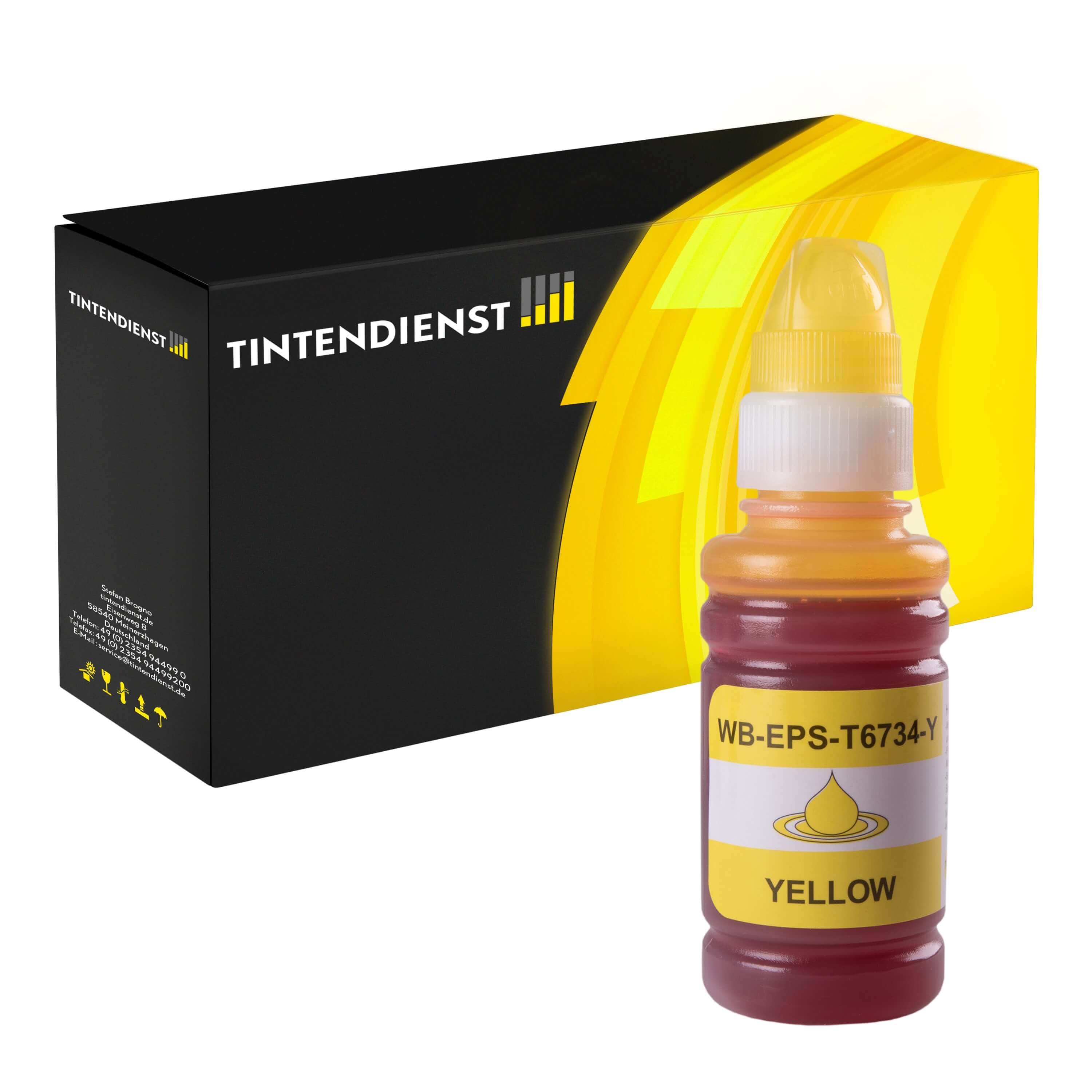 Tintentank kompatibel für Epson C13T67344A / T6734 Gelb