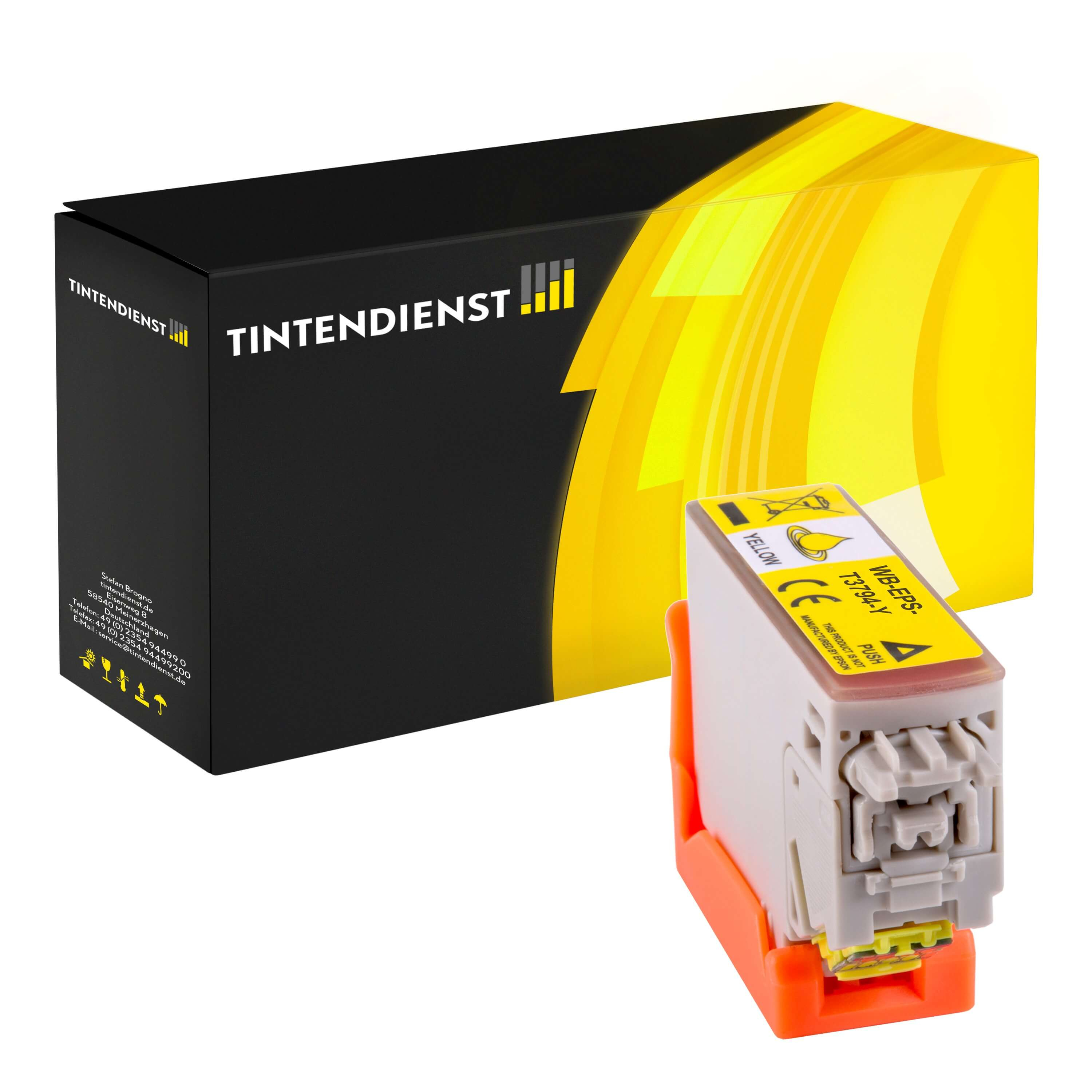 Druckerpatrone kompatibel für Epson Expression Photo XP-8605 (C13T37944010 / 378XL) Gelb
