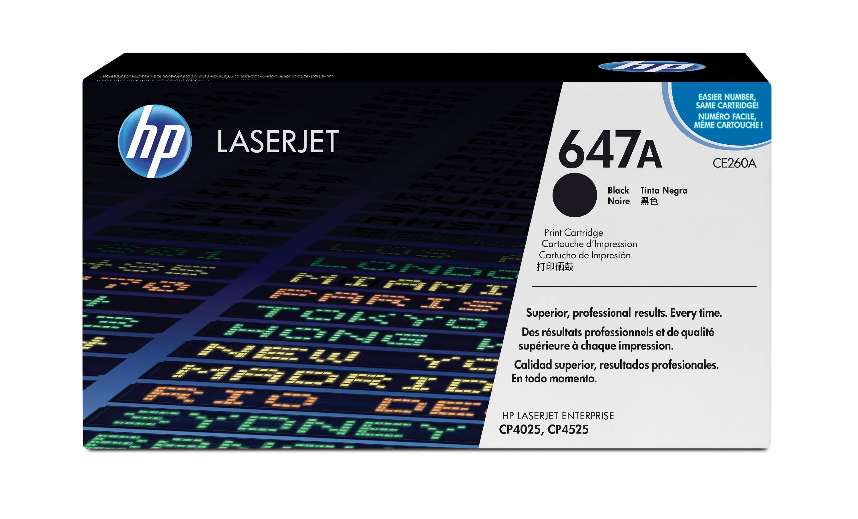 Original Toner HP Color LaserJet Enterprise CP 4525 n (CE260A / 647A) Schwarz