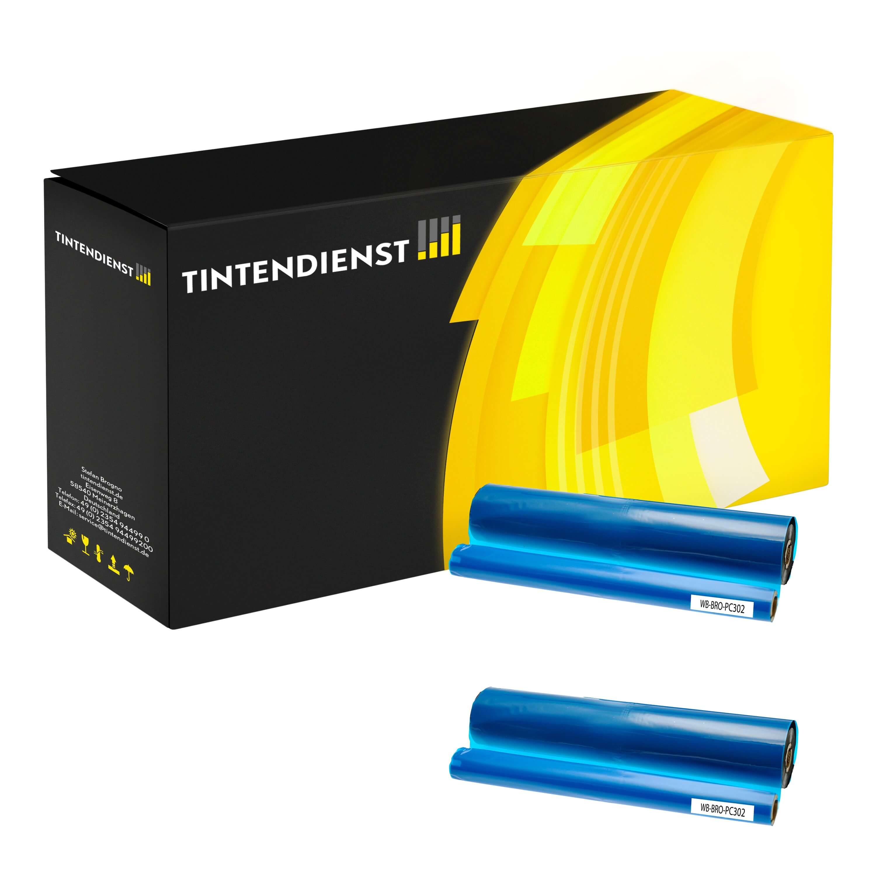 Thermorolle kompatibel für Brother Fax 930 (PC-302RF) Schwarz