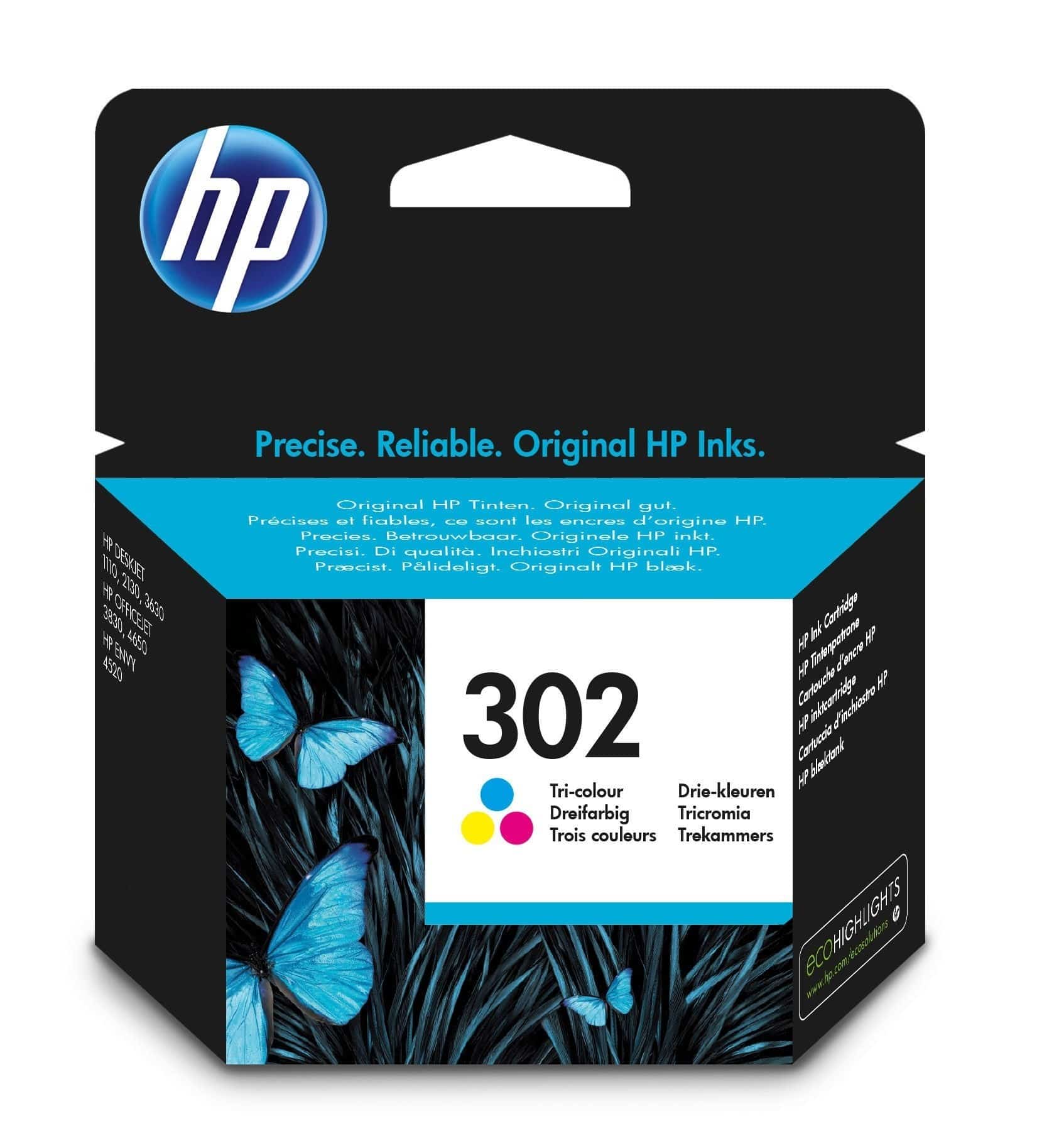 Original Druckerpatrone HP OfficeJet 4658 (F6U65AE / 302) Color (Cyan,Magenta,Gelb)