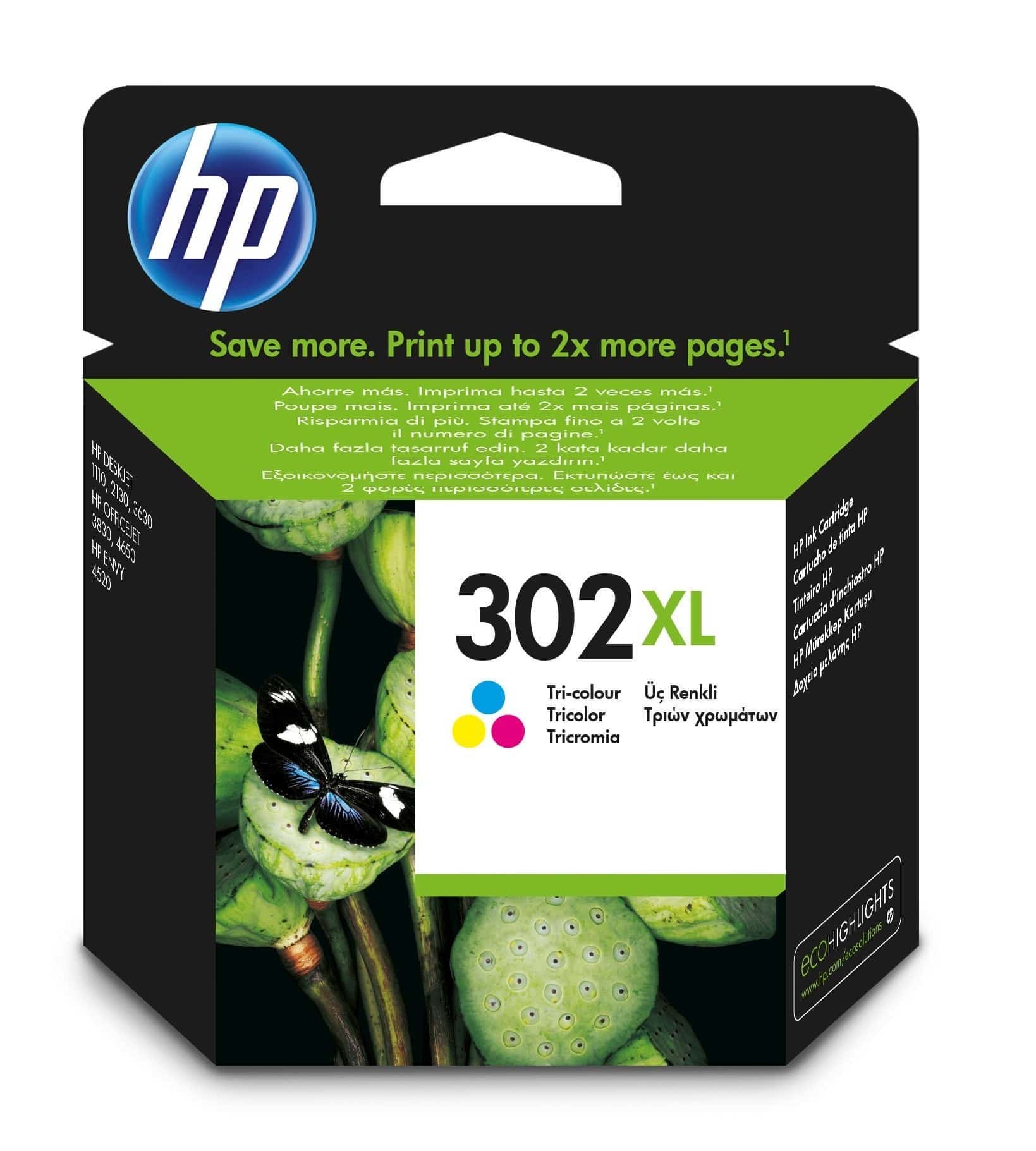 Original Druckerpatrone HP OfficeJet 5220 (F6U67AE / 302XL) Color (Cyan,Magenta,Gelb)