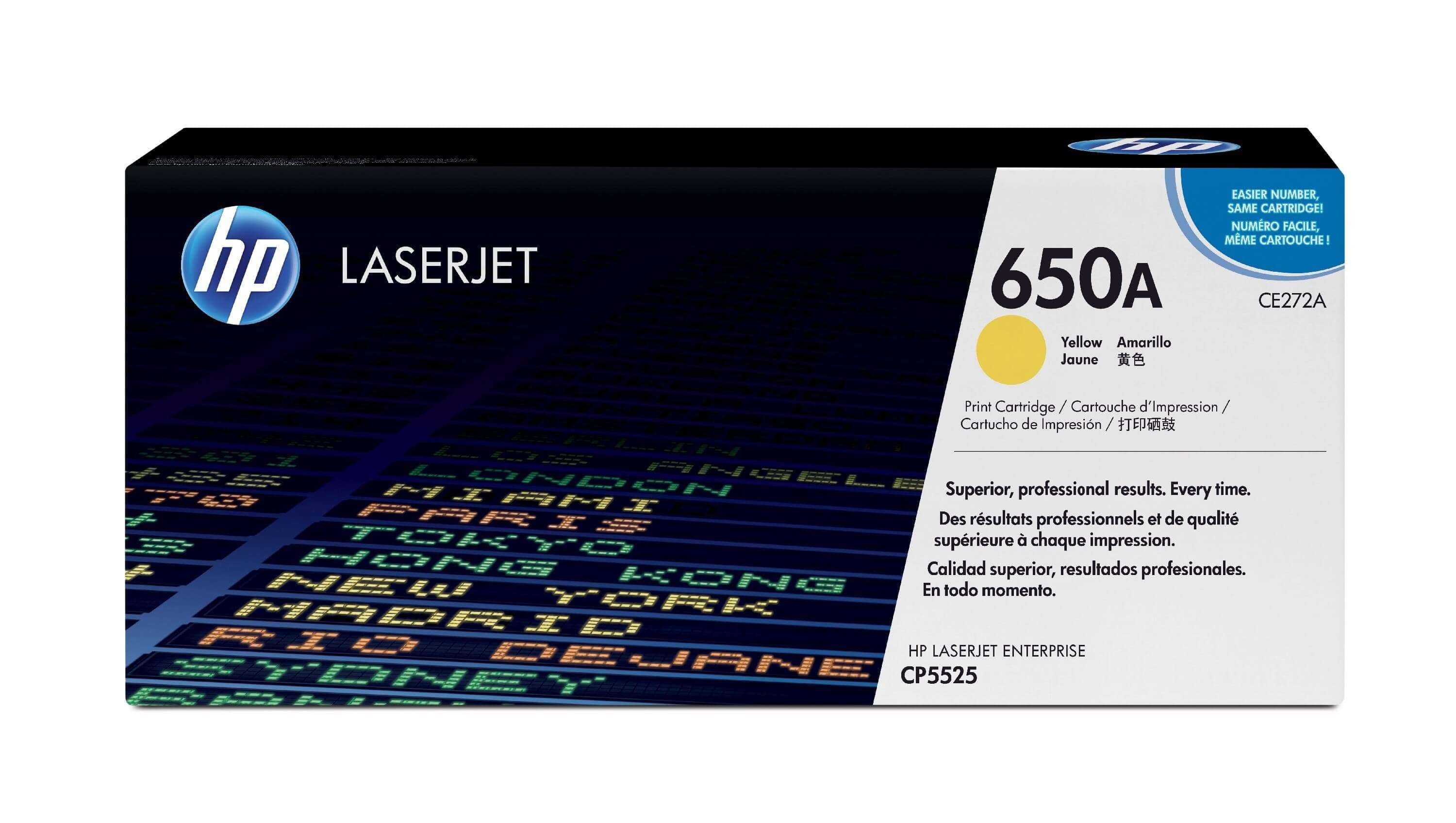 Original Toner HP Color LaserJet Enterprise CP 5525 DN (CE272A / 650A) Gelb