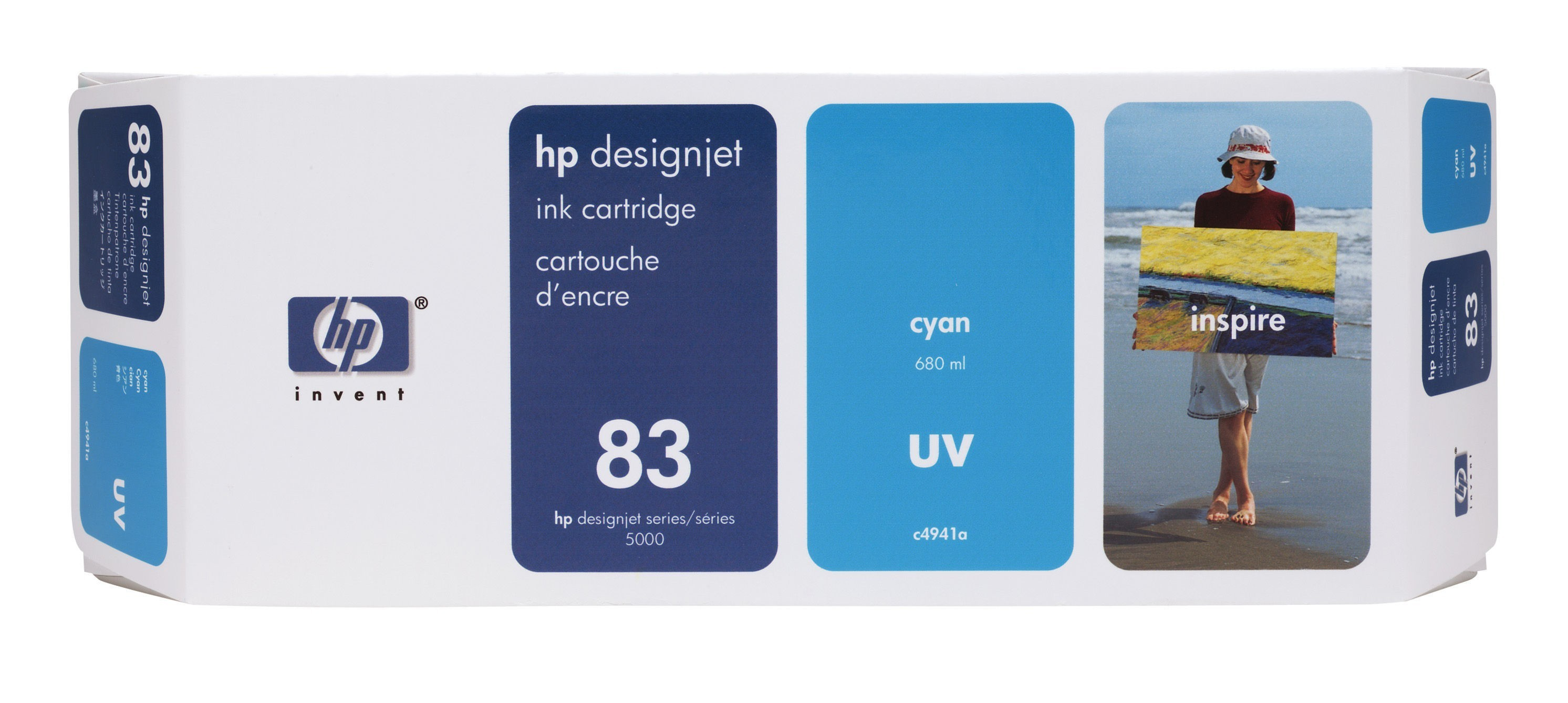 Original Druckerpatrone HP DesignJet 5500 UV (C4941A / 83) Cyan