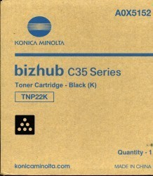 Original Toner Konica Minolta Bizhub C 35 (A0X5152 / TNP-22K) Schwarz