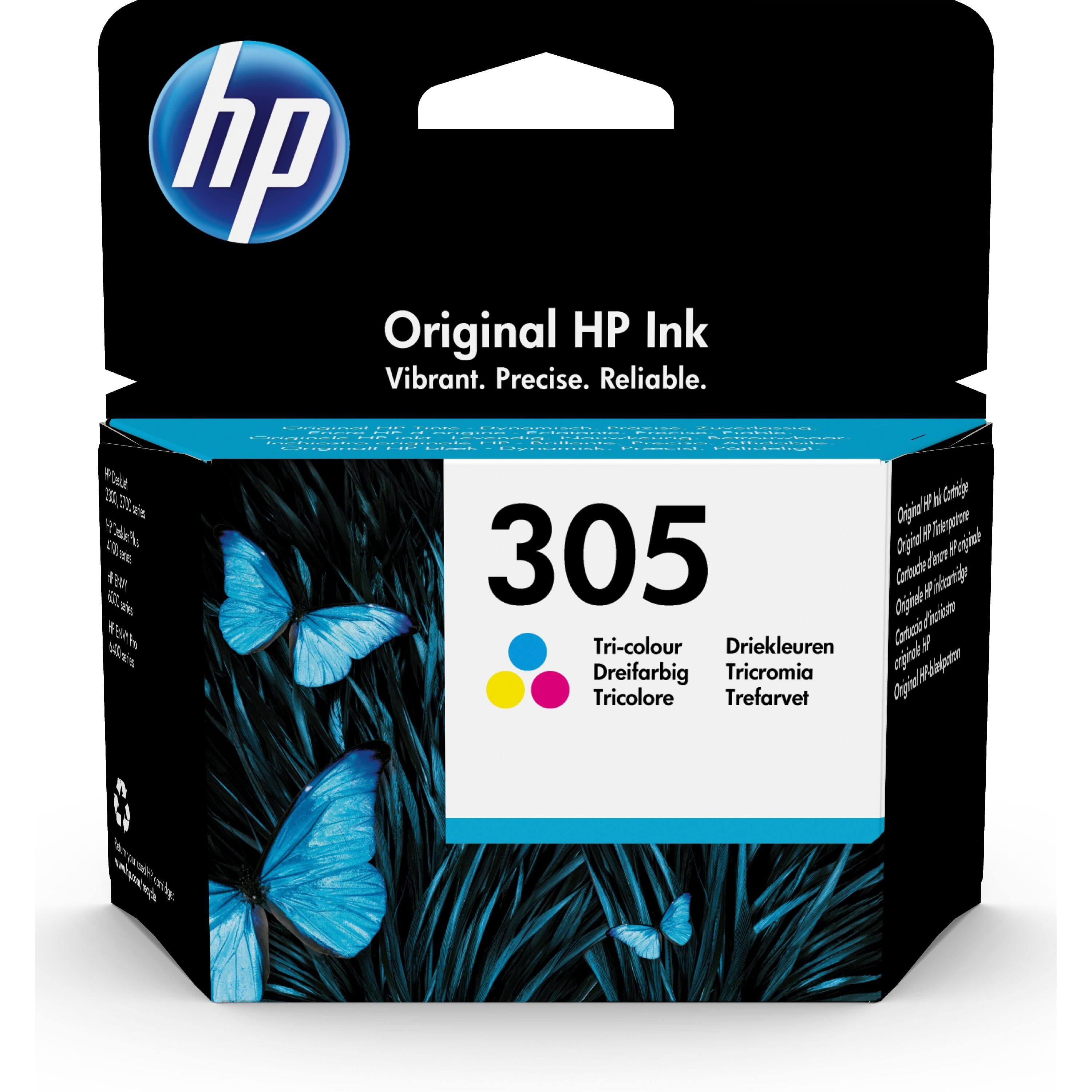 Original Druckerpatrone HP DeskJet Plus 4110 (3YM60AE / 305) Color (Cyan,Magenta,Gelb)
