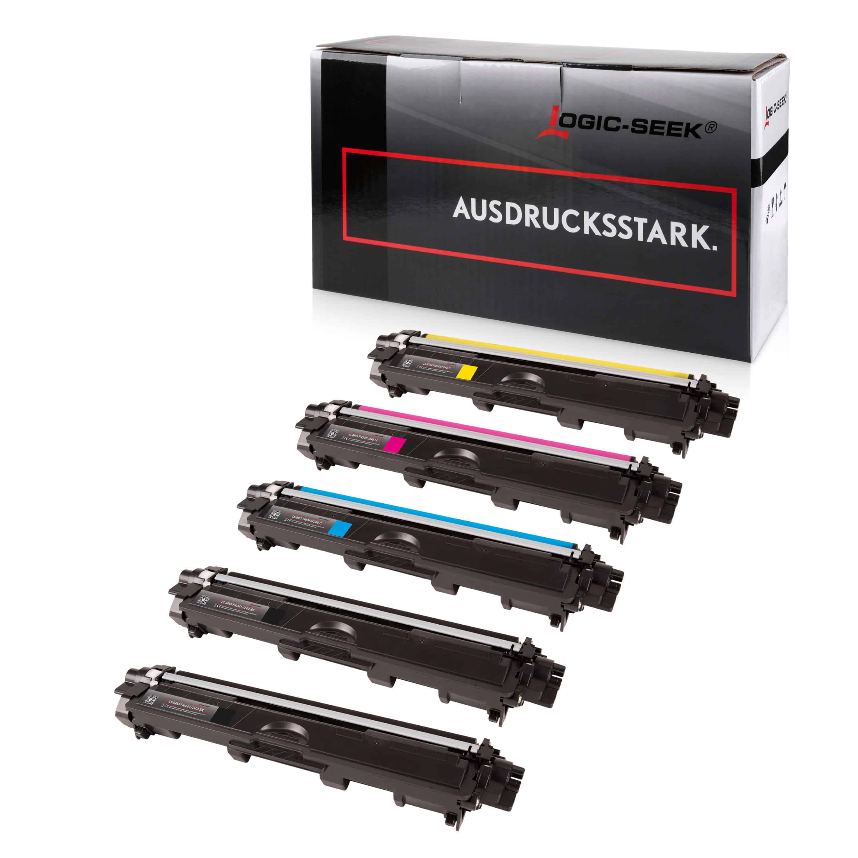 Logic-Seek 5er Multipack Kompatibel für Brother HL-3140 CW (TN-241 / TN-245) Toner