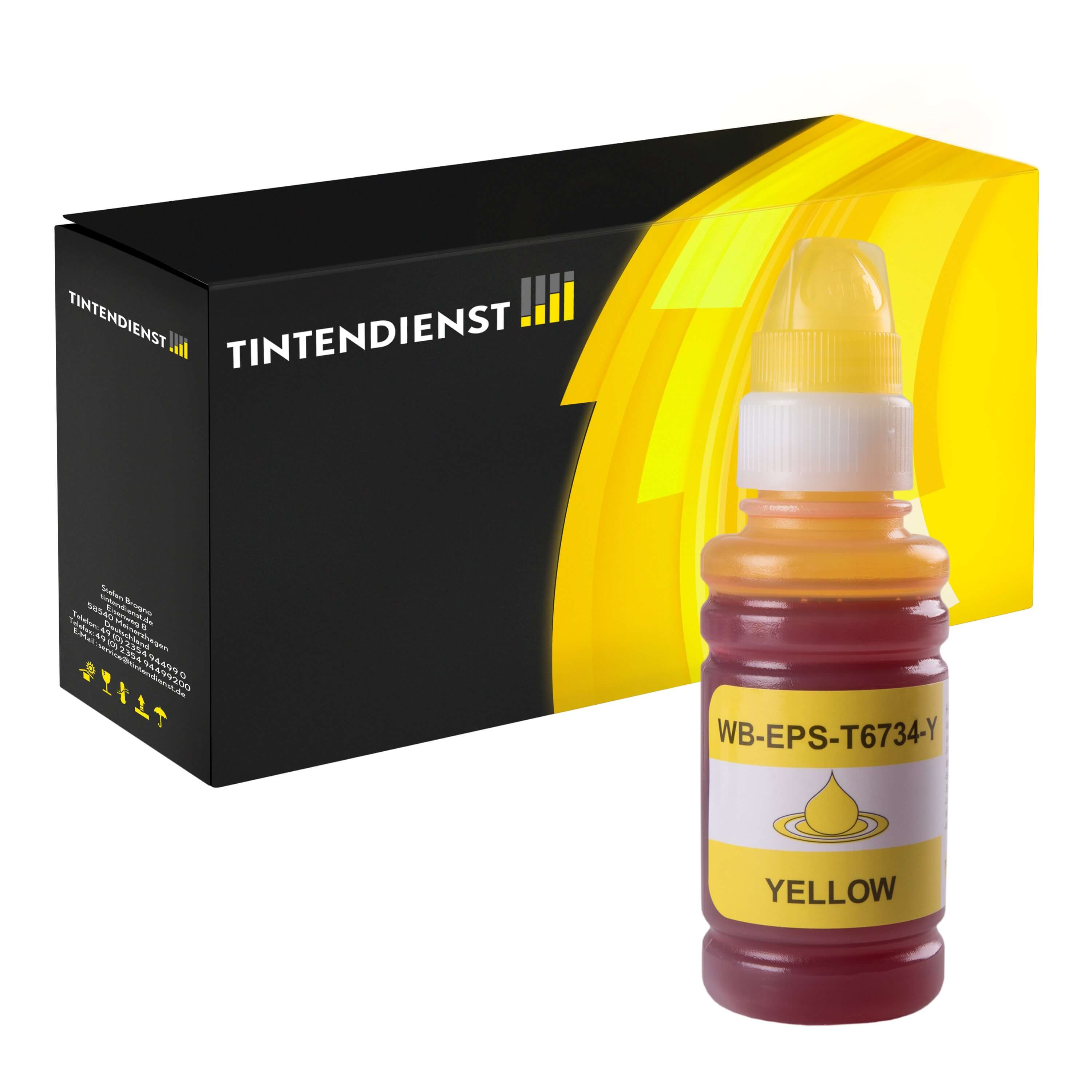 Tintentank kompatibel für Epson EcoTank L 1800 ITS (C13T67344A / T6734) Gelb