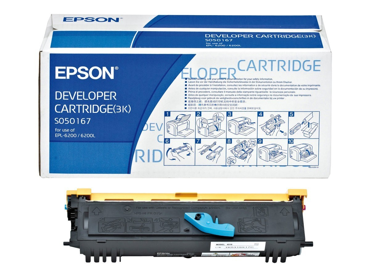 Original Toner Epson EPL 6200 DTN (C13S050167 / S050167) Schwarz
