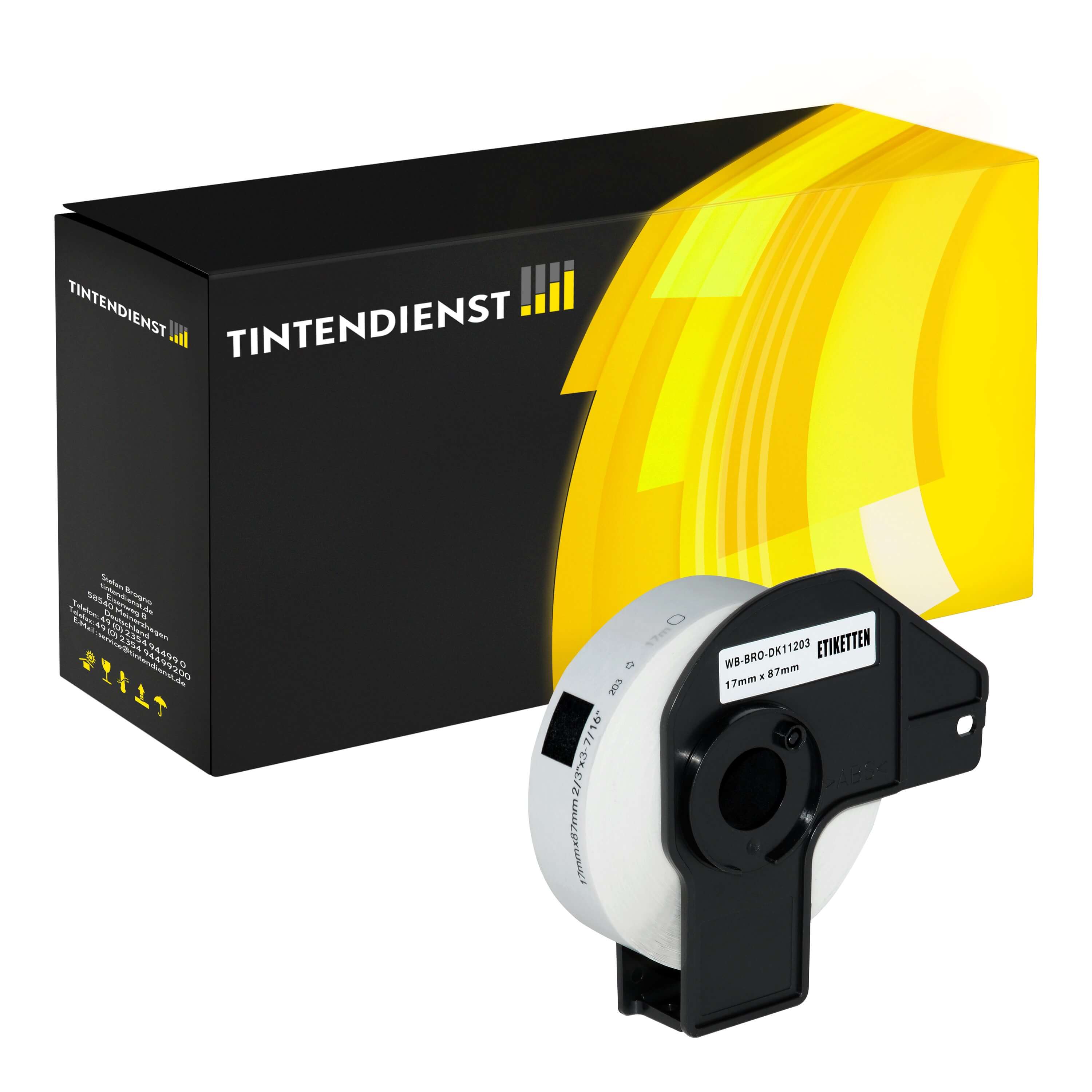 Ordnerregisteretiketten kompatibel für Brother P-Touch QL 710 Series (DK-11203) Weiss 87mm/17mm (300 Stück)