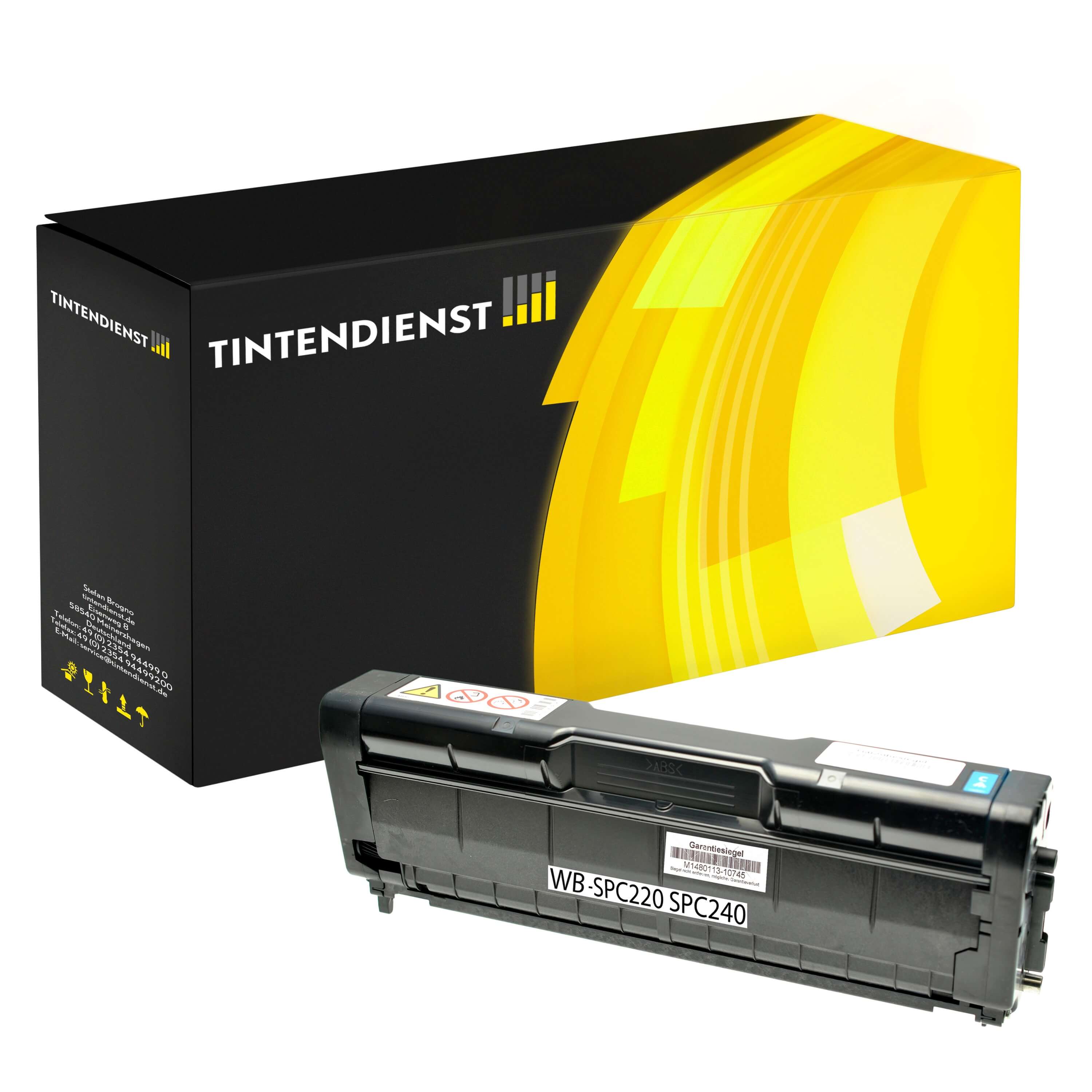 Toner kompatibel für Ricoh Aficio SP C 221 sf (406097 / TYPESPC220E) Cyan