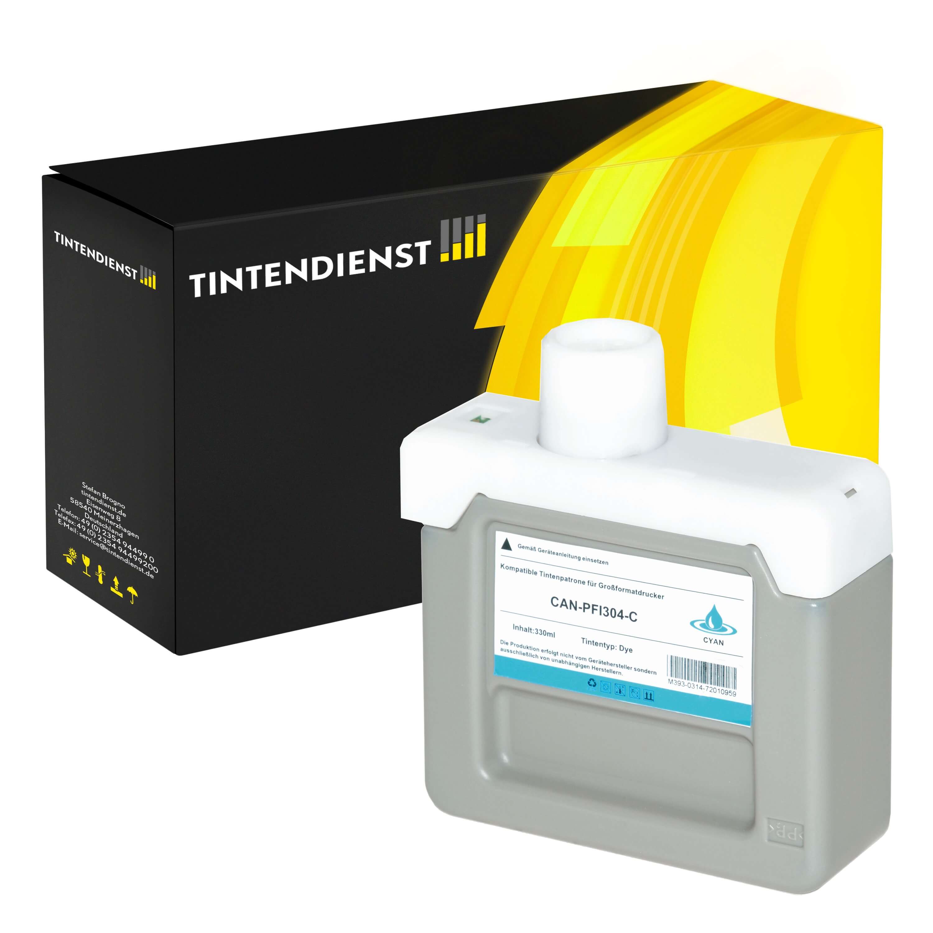 Druckerpatrone kompatibel für Canon 3850B005 / PFI-304C Cyan