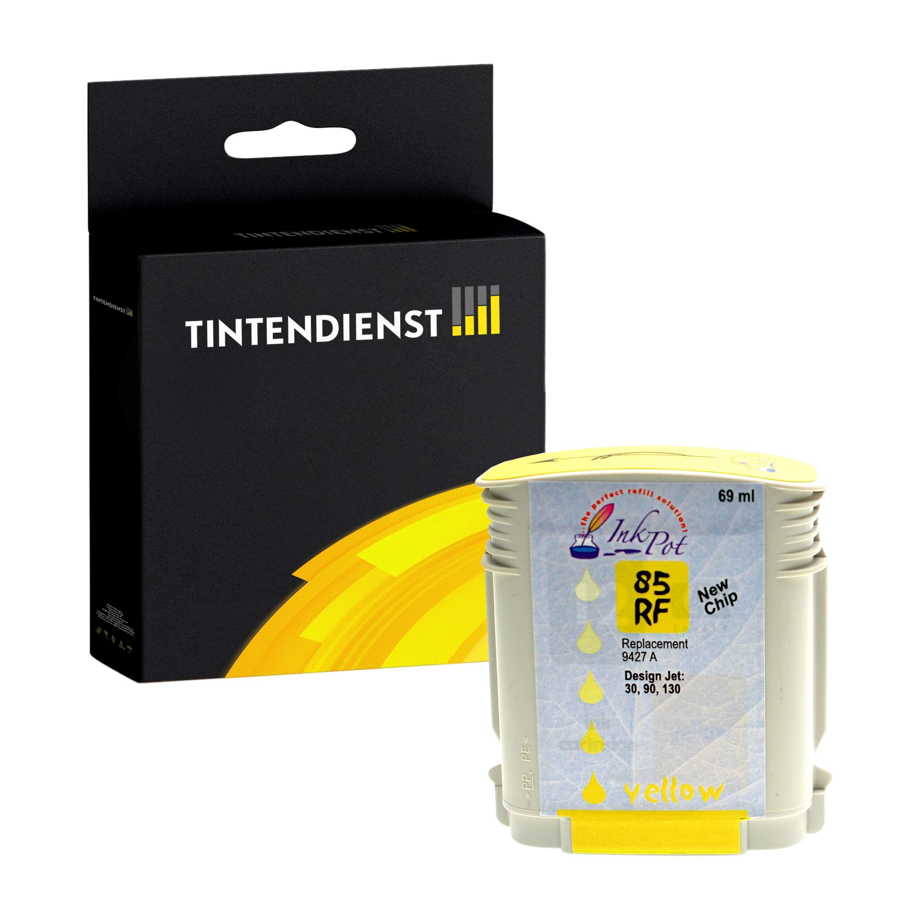 Druckerpatrone kompatibel für HP DesignJet 130 R (C9427A / 85) Gelb