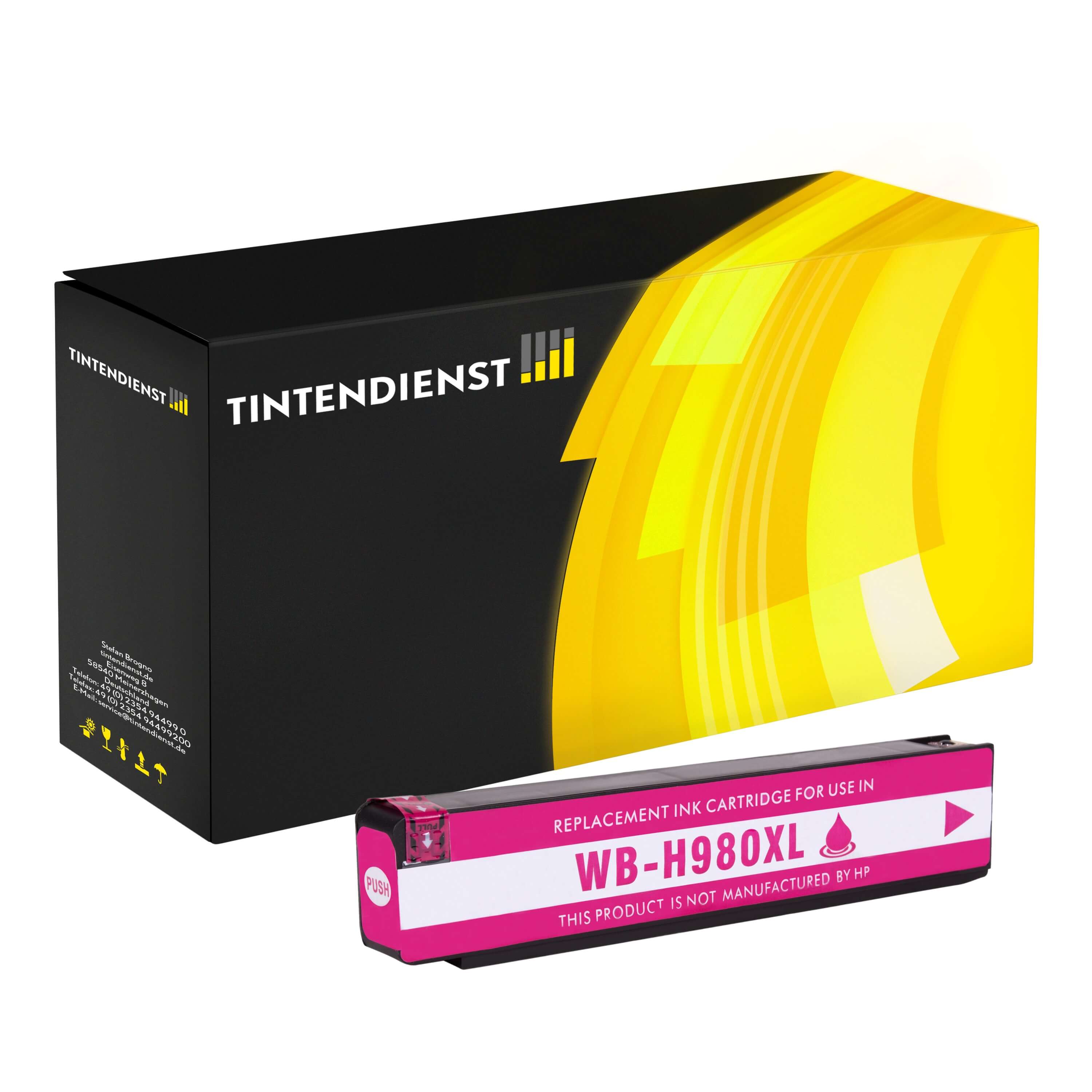 Druckerpatrone kompatibel für HP OfficeJet Enterprise Color X 550 Series (D8J08A / 980) Magenta