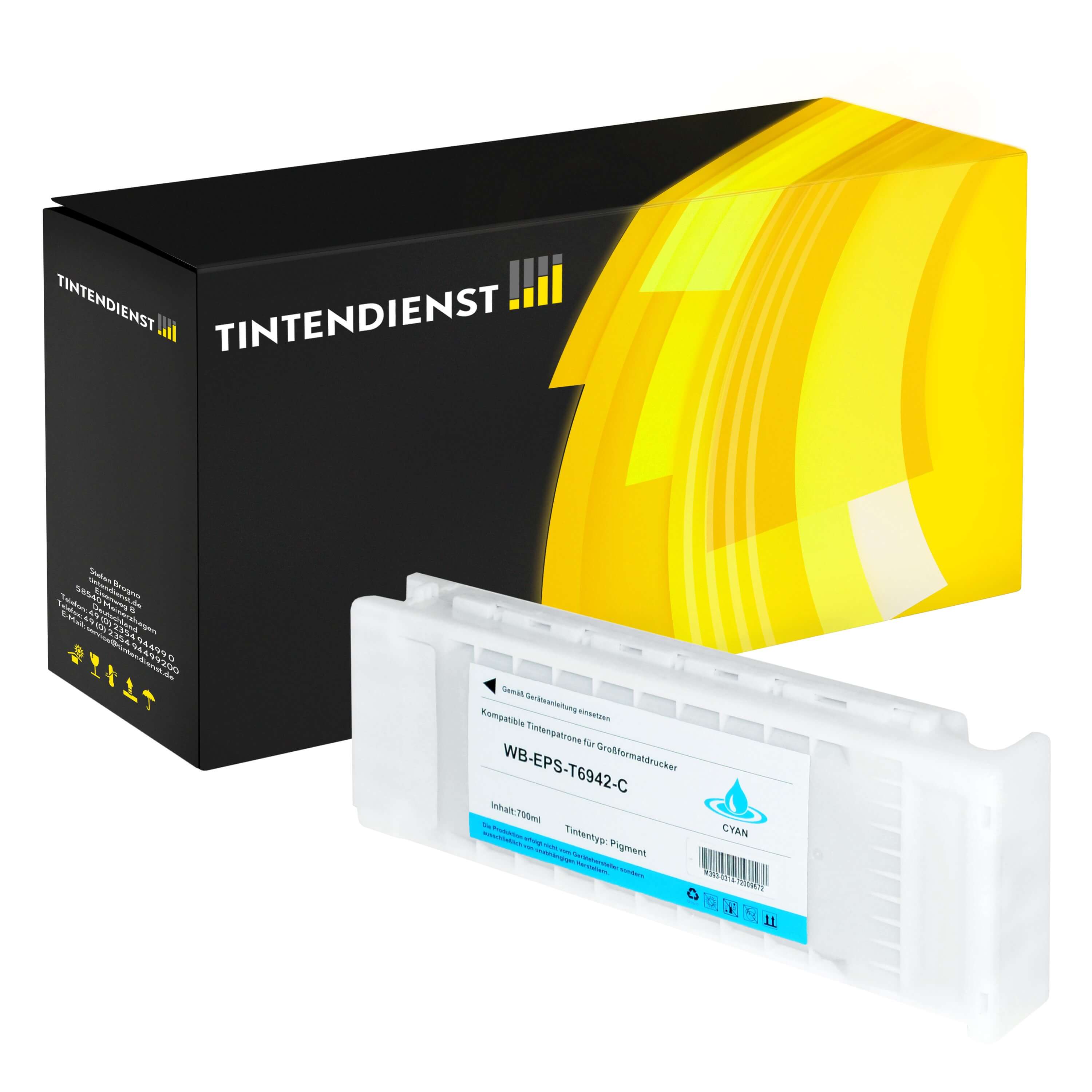 Druckerpatrone kompatibel für Epson SureColor SC-T 7200 (C13T694200 / T6942) Cyan