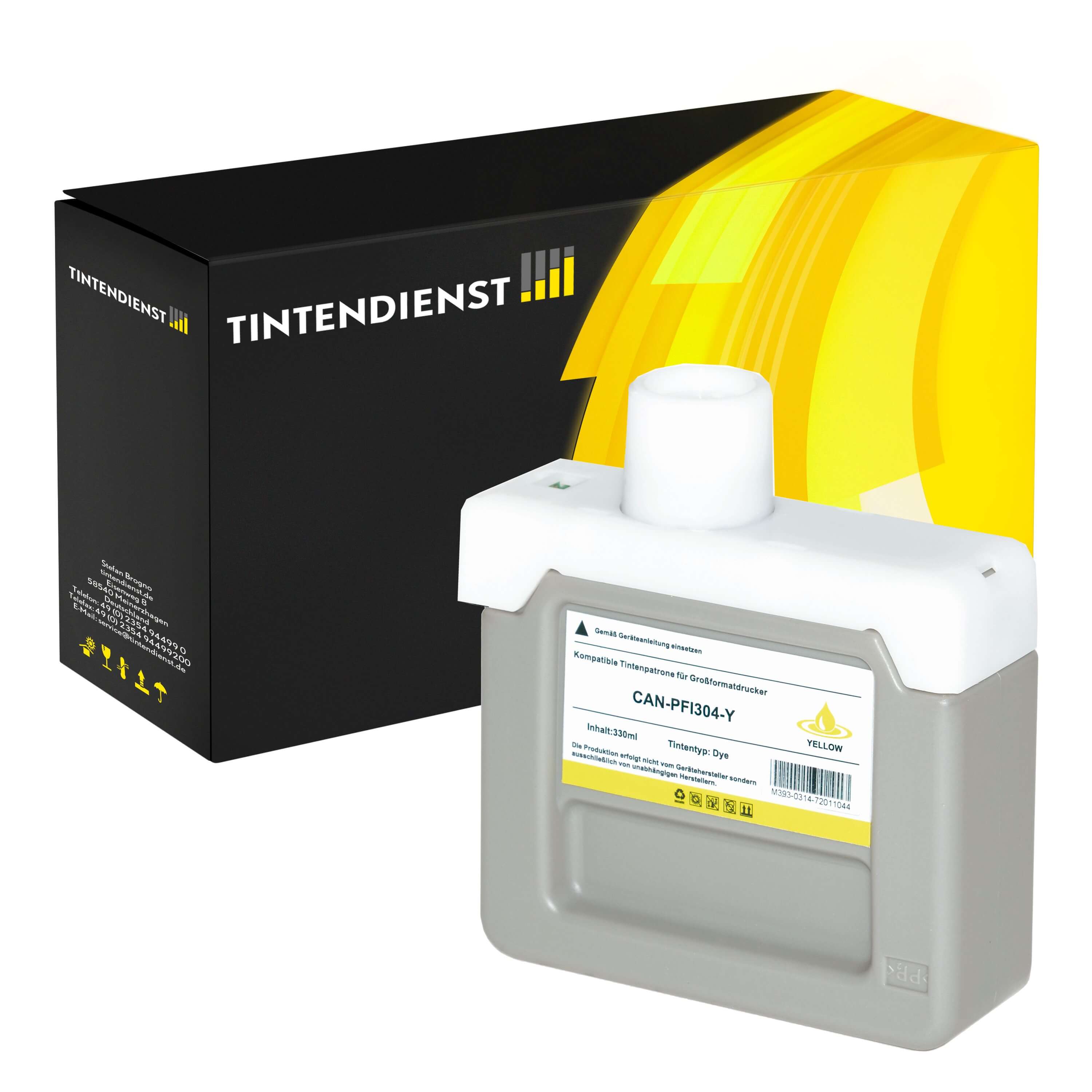 Druckerpatrone kompatibel für Canon imagePROGRAF IPF 8300 (3852B005 / PFI-304Y) Gelb