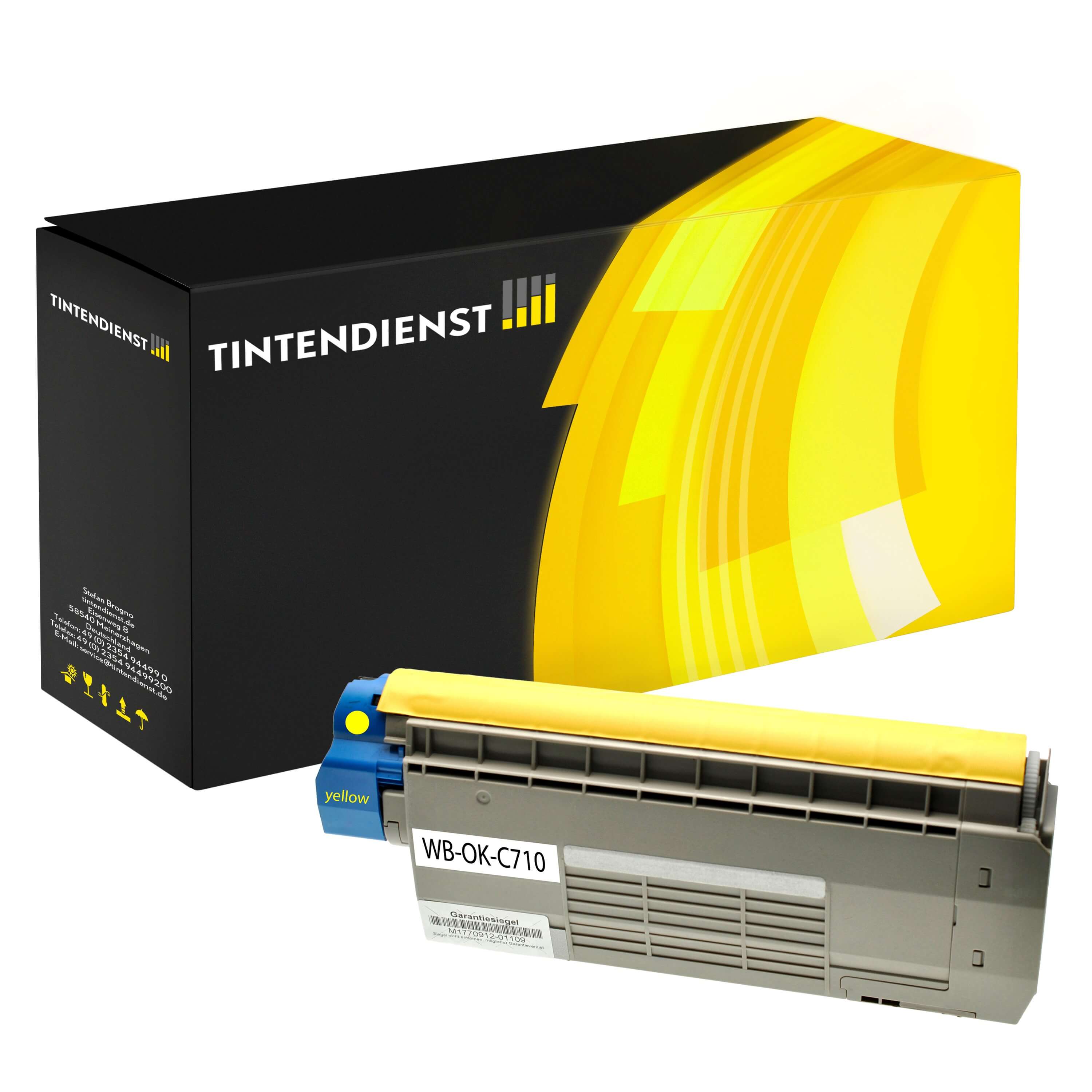 Toner kompatibel für OKI C 711 DTN (44318605) Gelb