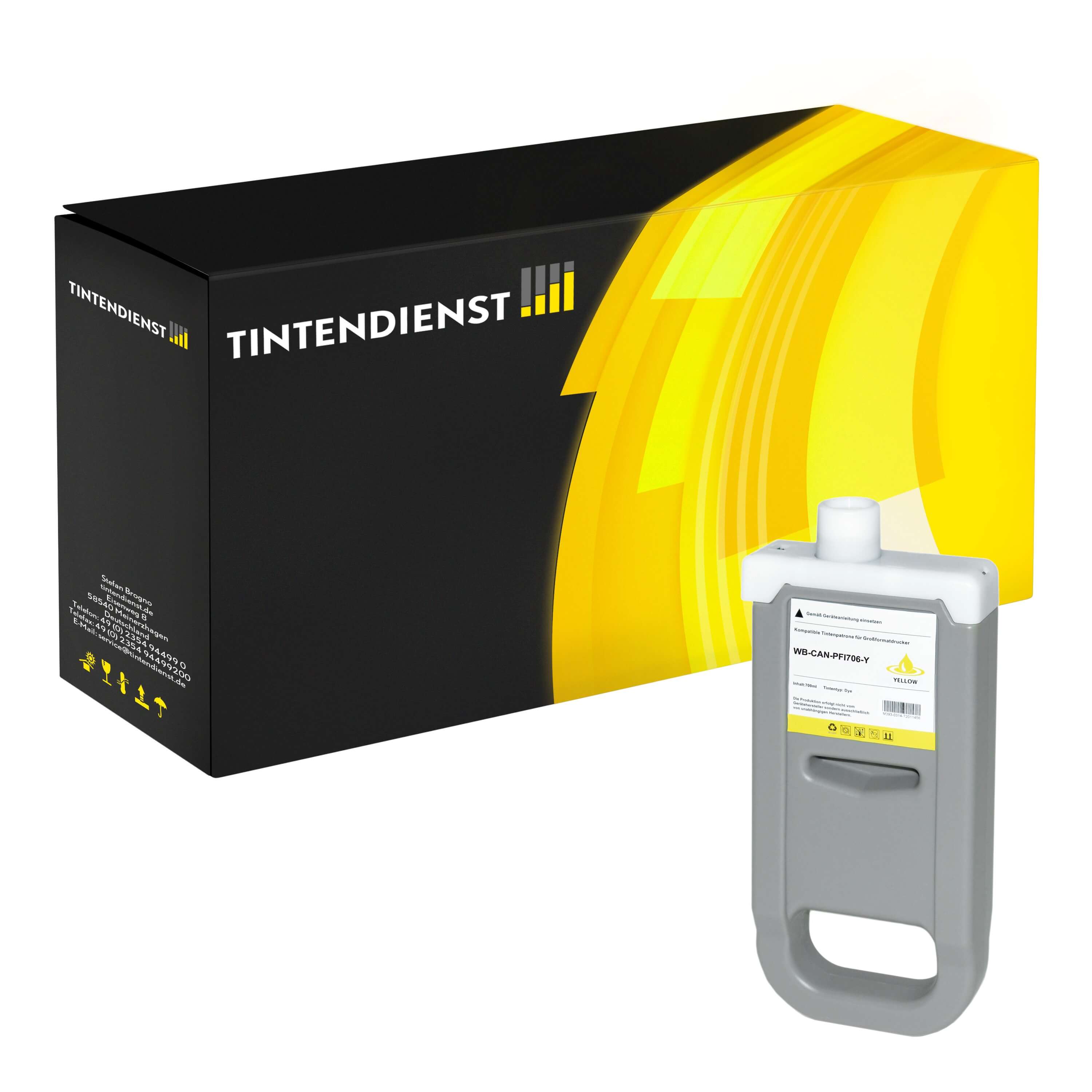 Druckerpatrone kompatibel für Canon imagePROGRAF IPF 8300 (6684B001 / PFI-706Y) Gelb