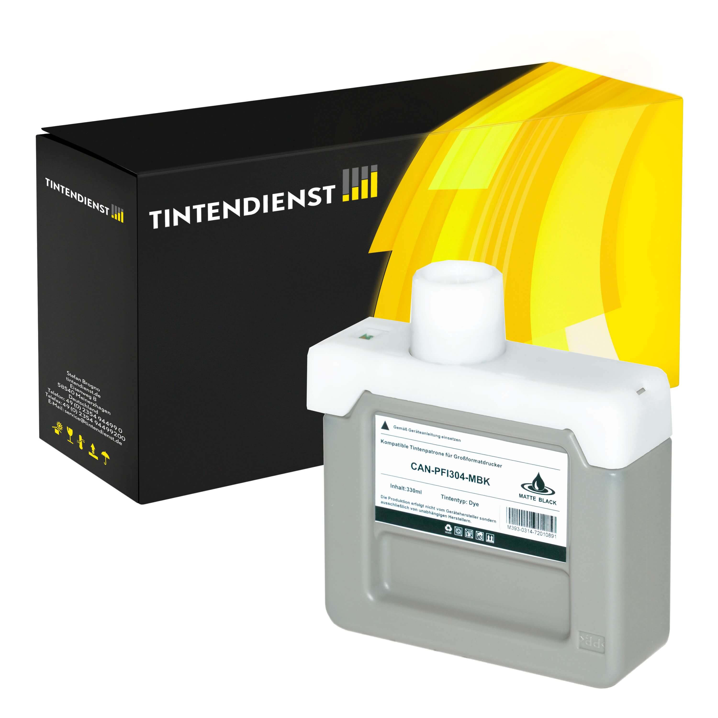 Druckerpatrone kompatibel für Canon imagePROGRAF IPF 8300 (3848B005 / PFI-304MBK) Matt Schwarz