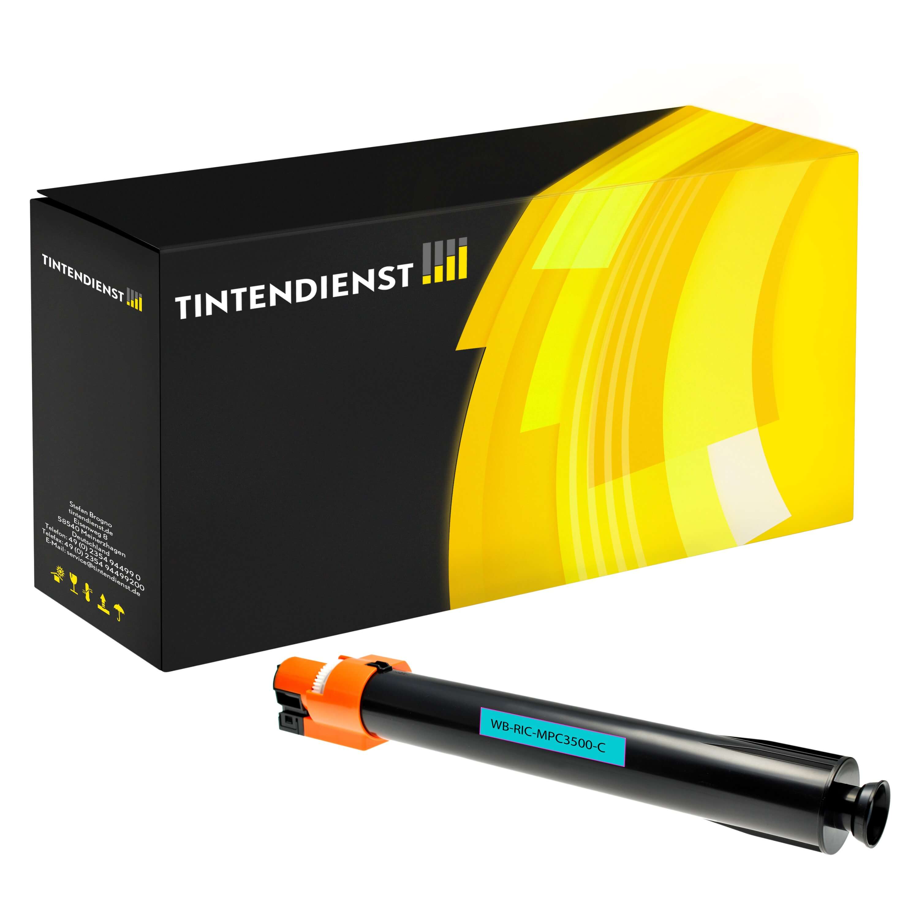 Toner kompatibel für Ricoh Aficio MP C 3500 AD (888611 / TYPEC4500C) Cyan